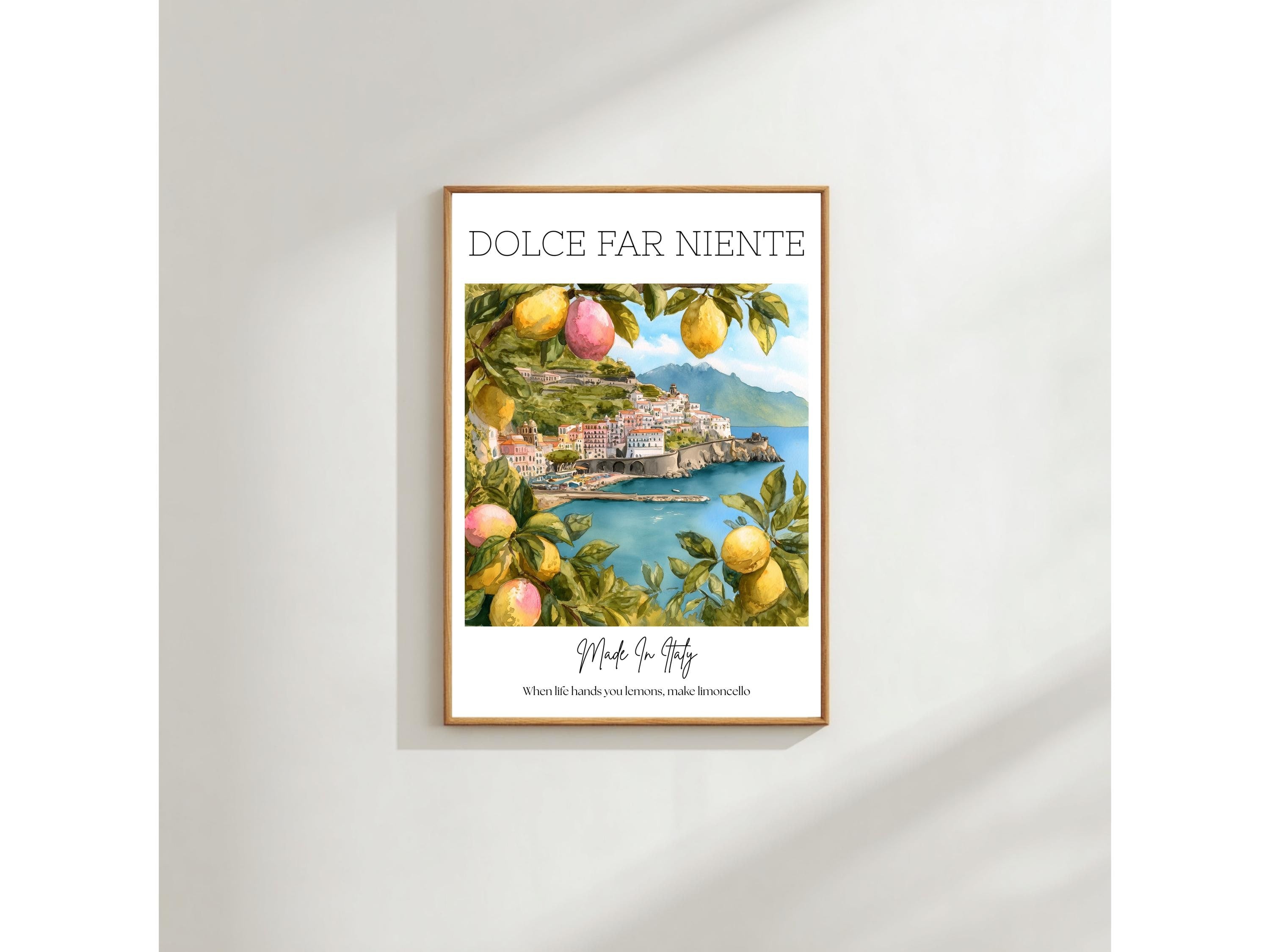 Dolce Far Niente Print: Italian Lemon Coastal Art (A3 & A4 Options)