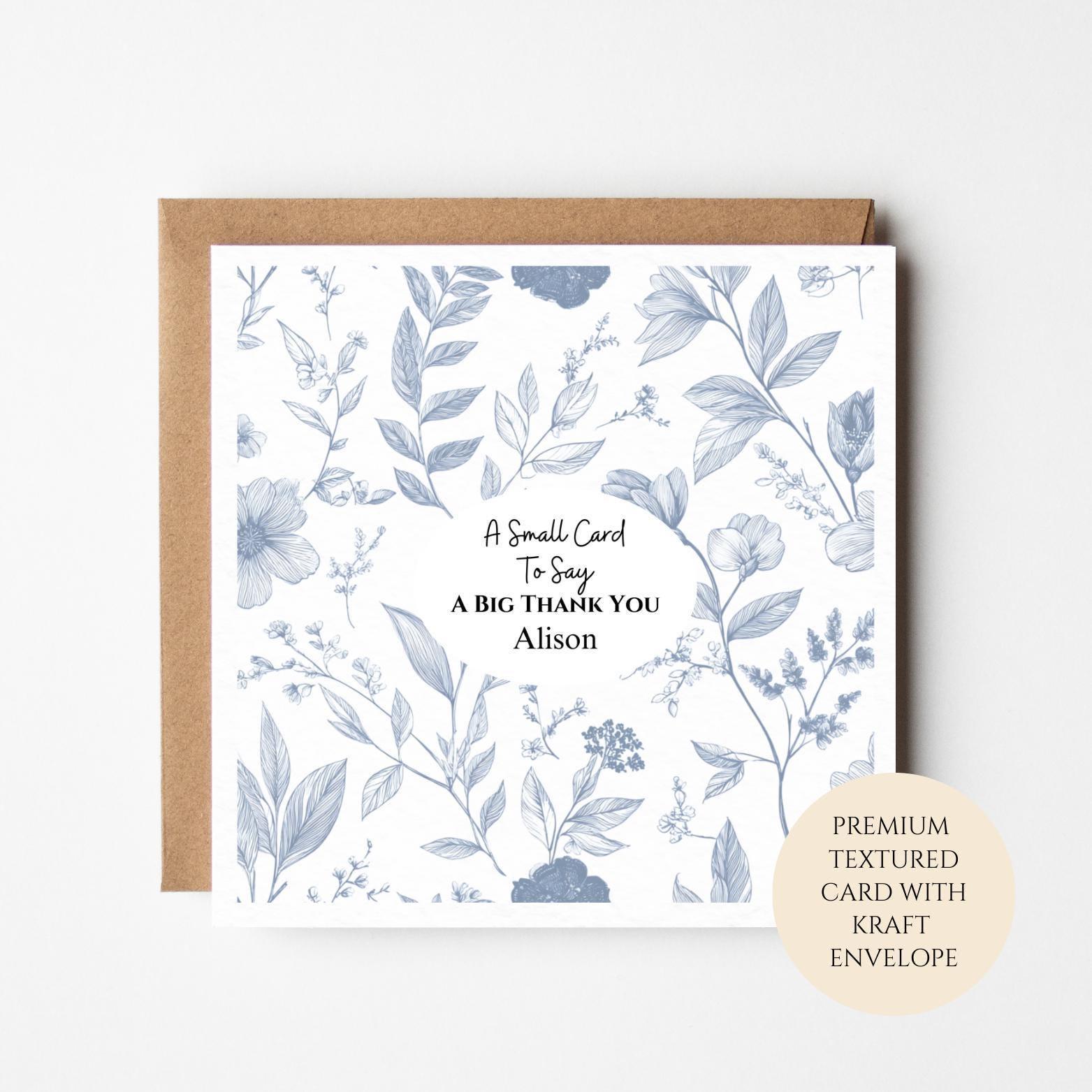 Personalised Floral Thank You Card for Friend Neighbour Teacher or Colleague – Colourful Vase Collage