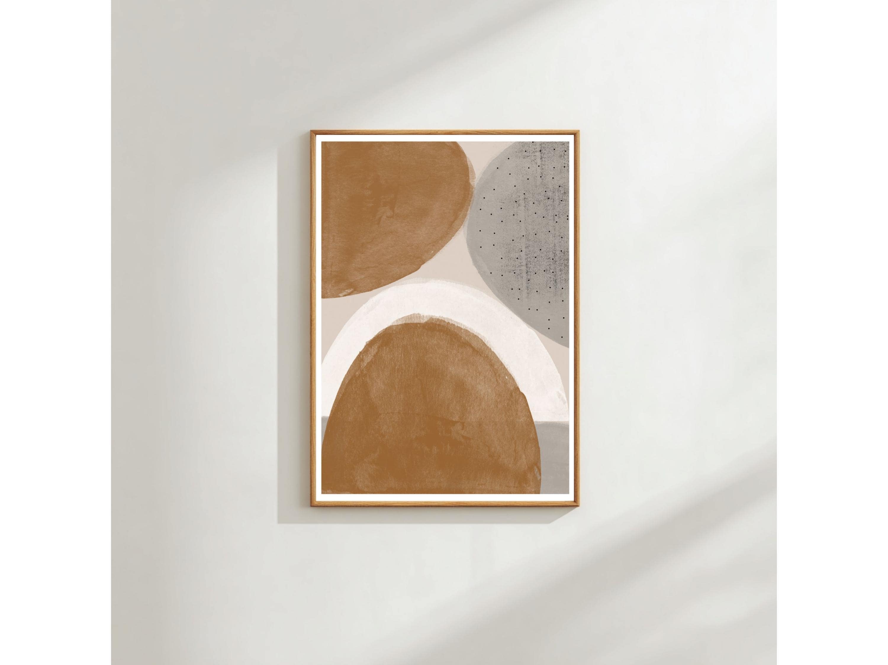 Boho Terracotta Wall Art Print, Abstract Neutral Tones (A3 & A4 Sizes)