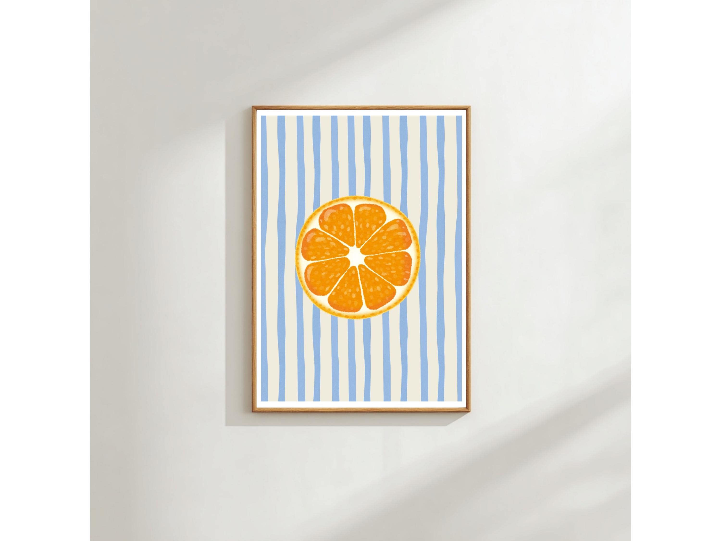 Orange Slice Art Print, Citrus Kitchen Poster (A3 and A4 Sizes)