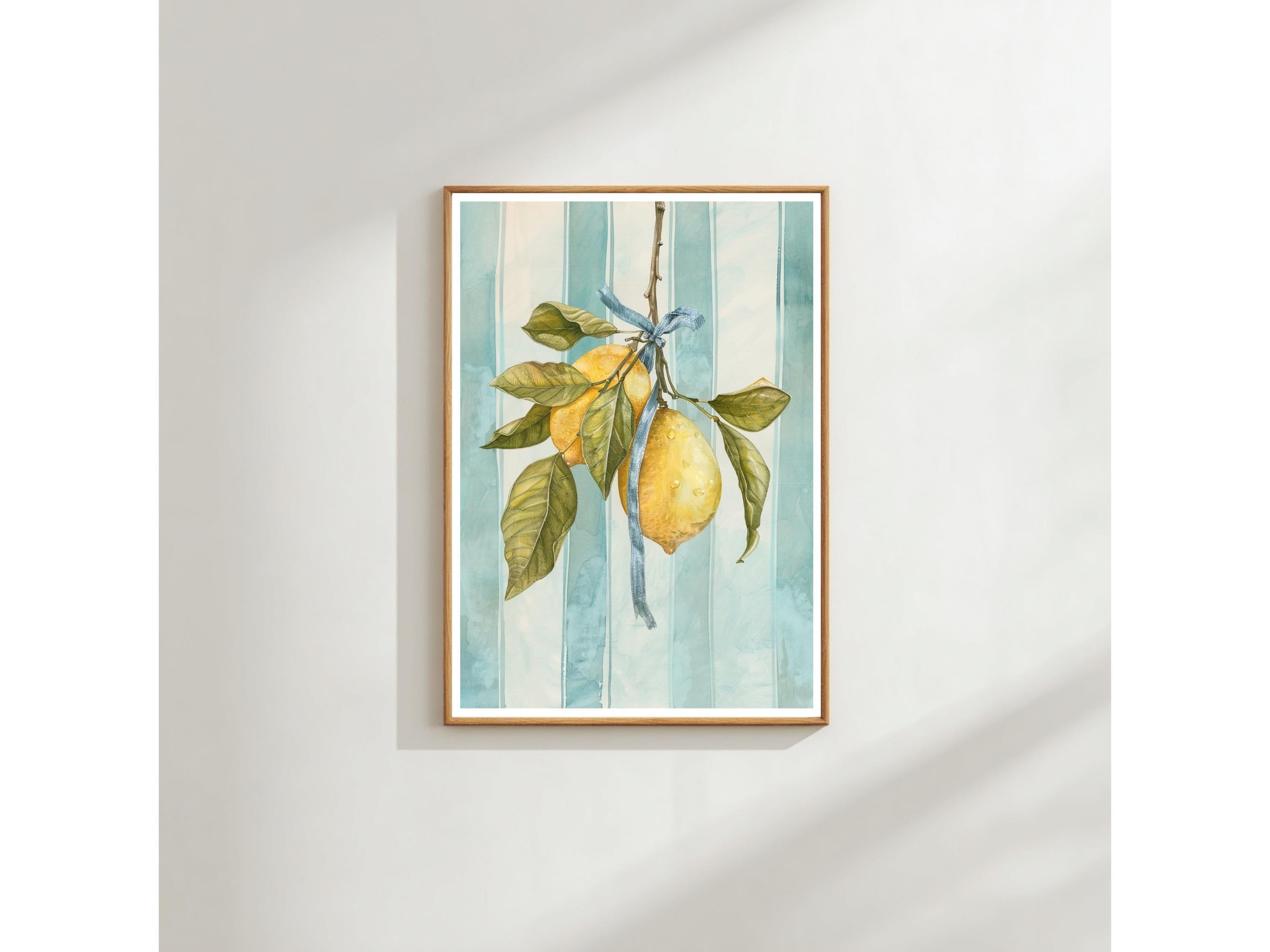 Lemon Botanical Wall Art - Fresh Citrus Kitchen Decor Print