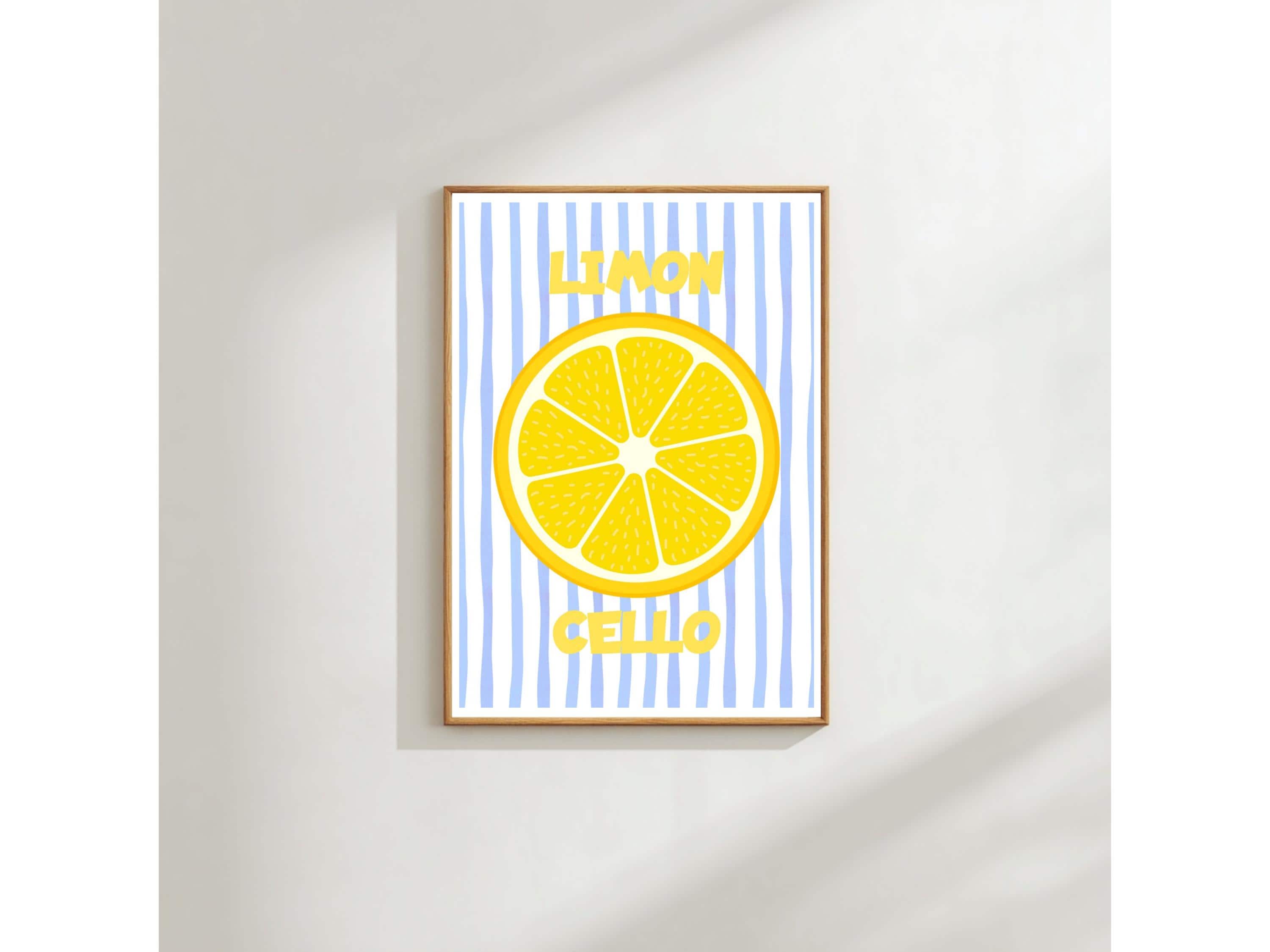 Mediterranean Limoncello Wall Art - Bright Lemon Kitchen Print