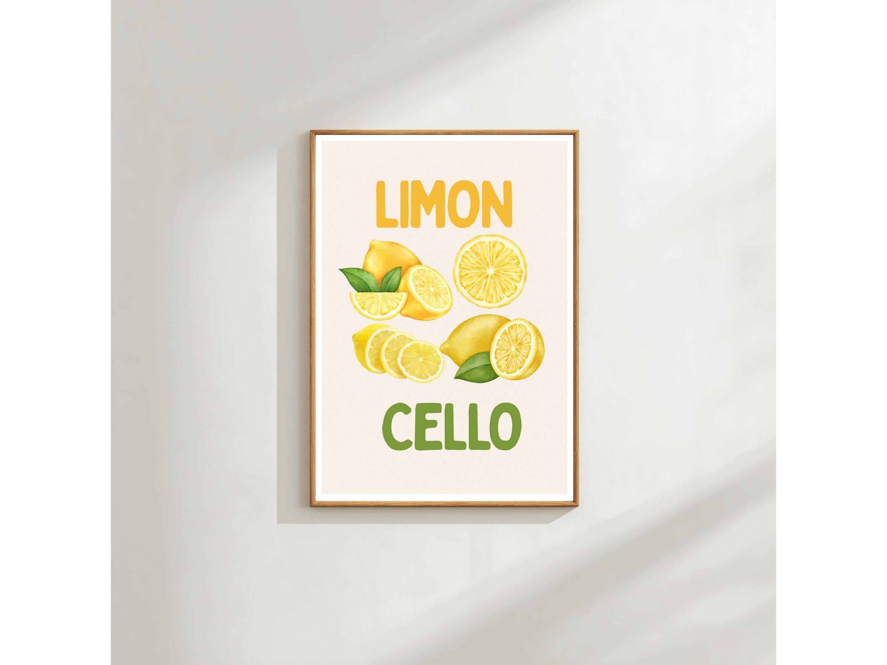 Limoncello Lemon Wall Art - Mediterranean Kitchen Poster