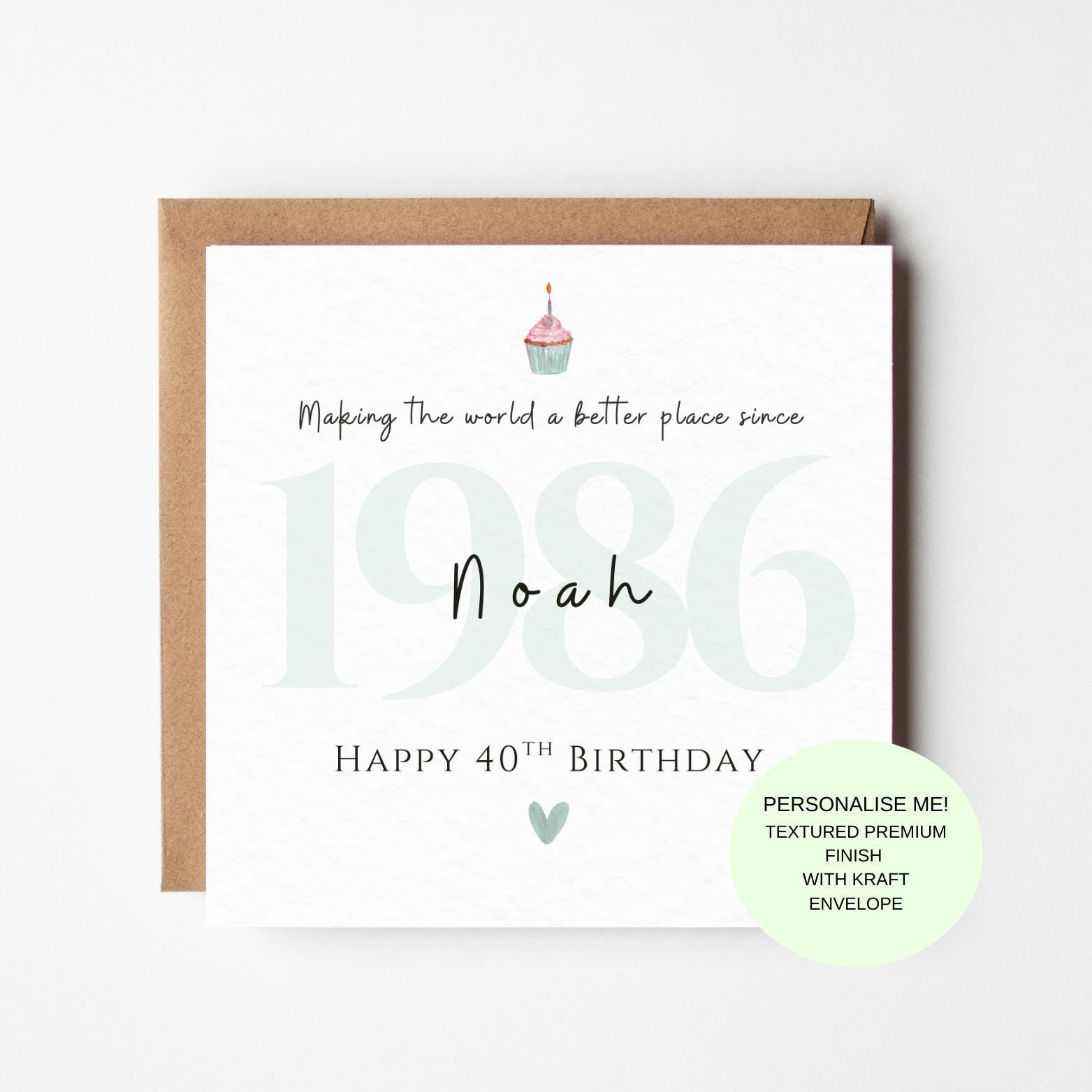 Personalised 40th Birthday Card: 1986 Milestone, Husband, Boyfriend Gift