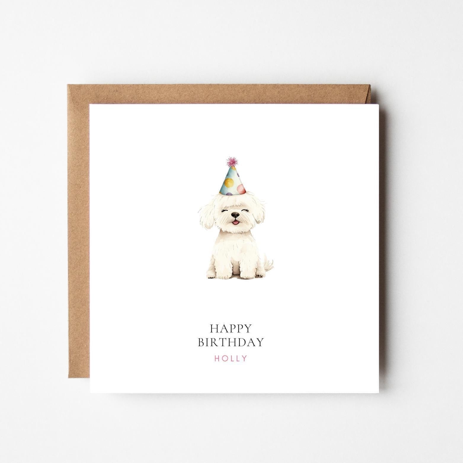 Personalised Bichon Frise Birthday Card – Dog Lover Celebration Greeting