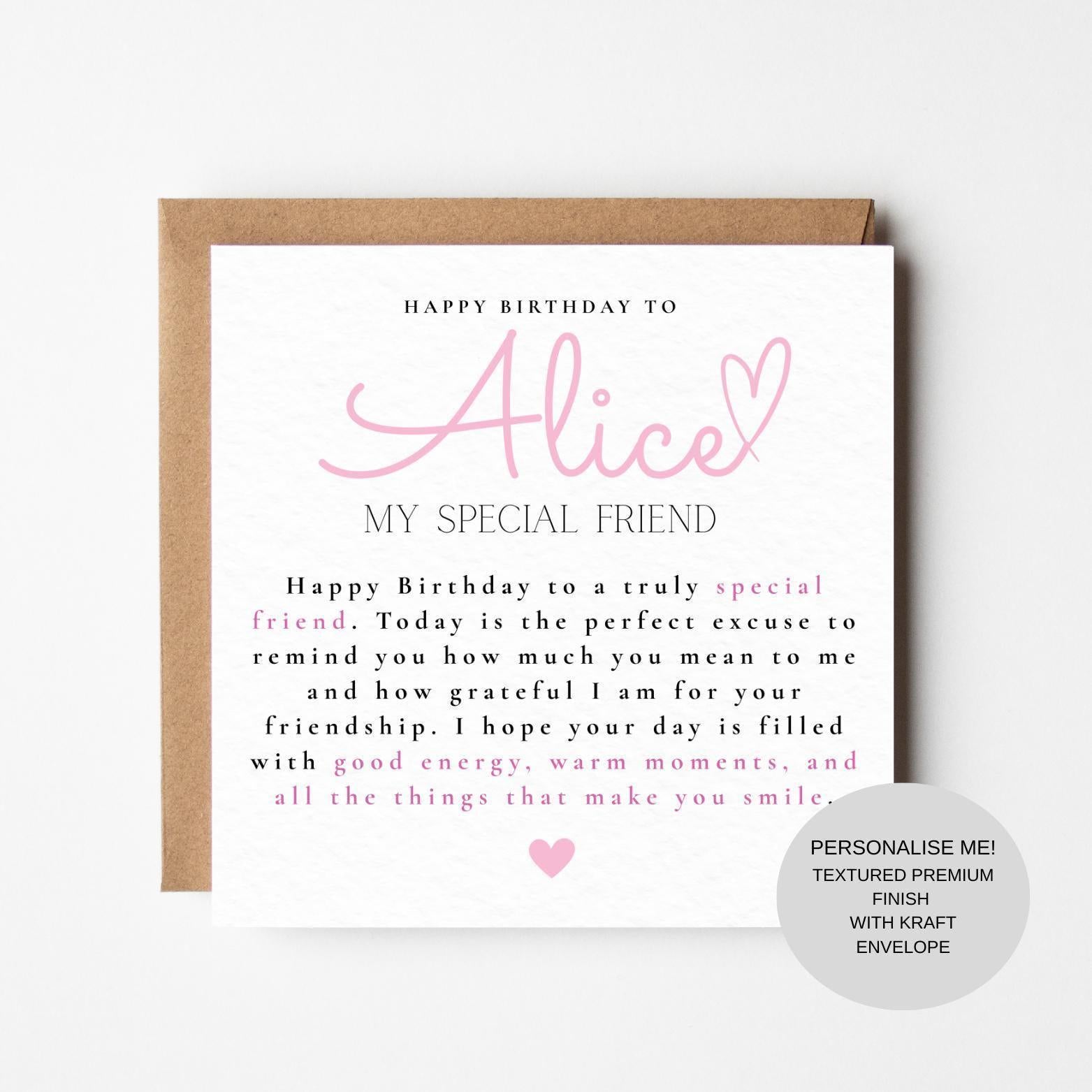 Heartfelt Bestie Birthday Card | Friendship Message | Keepsake for Them