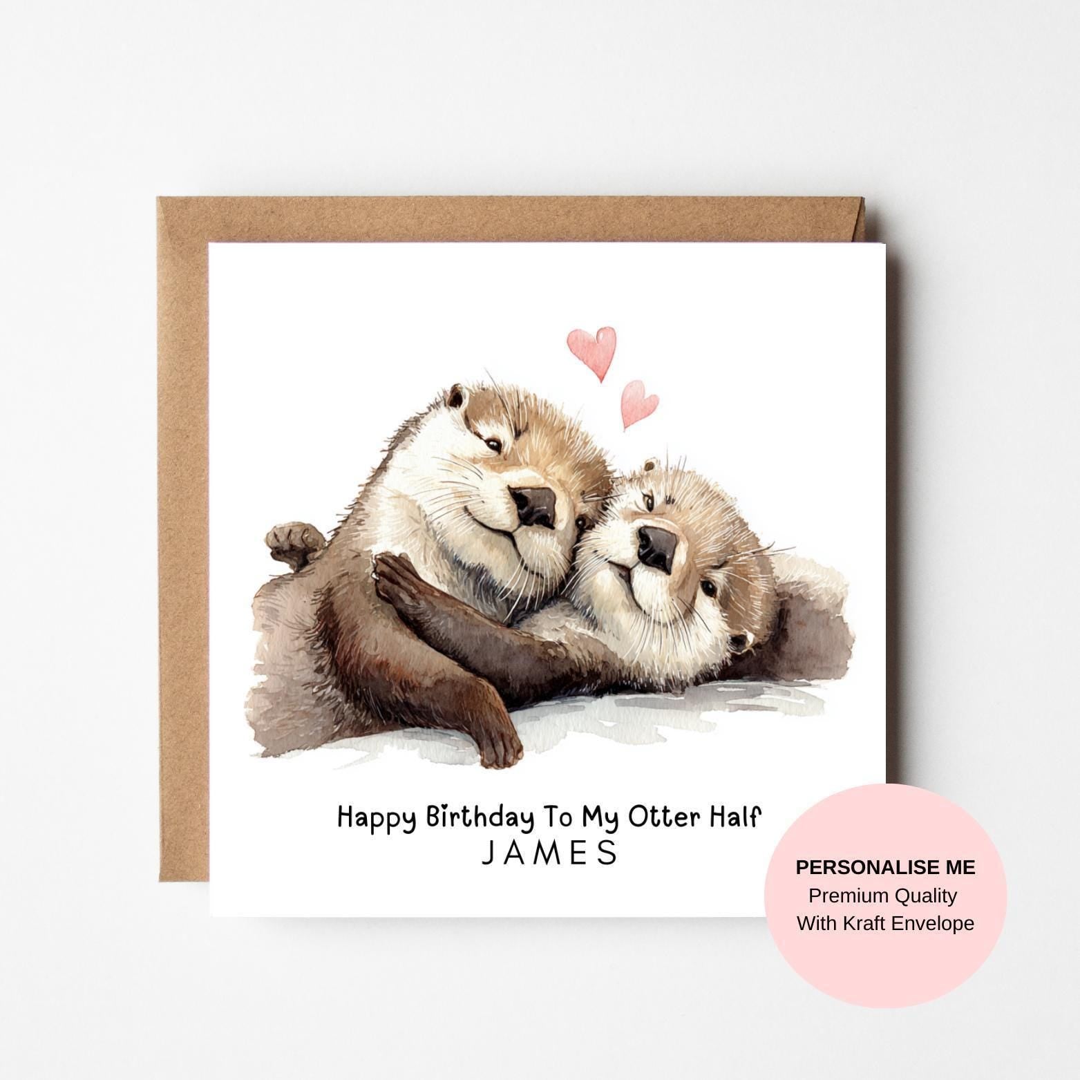Husband Birthday Card: Cute Love Design (Personalized Options)
