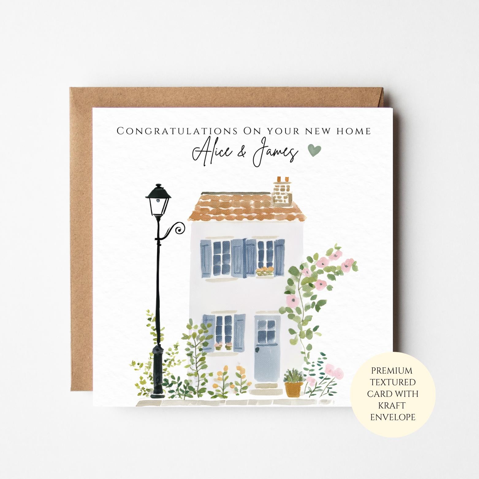 Floral New Home Card: Personalised Housewarming Keepsake