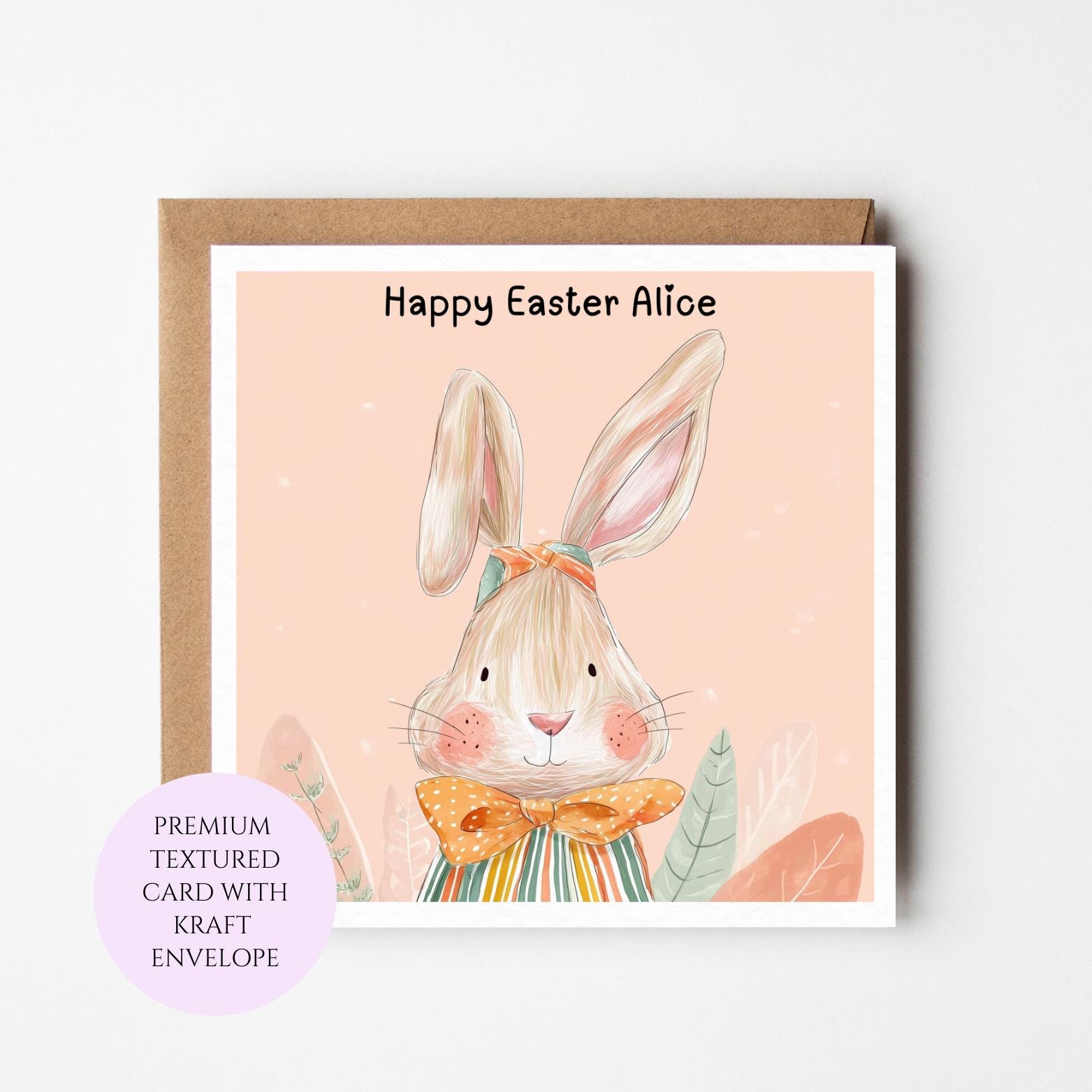 Personalised Cute Bunny Easter Card