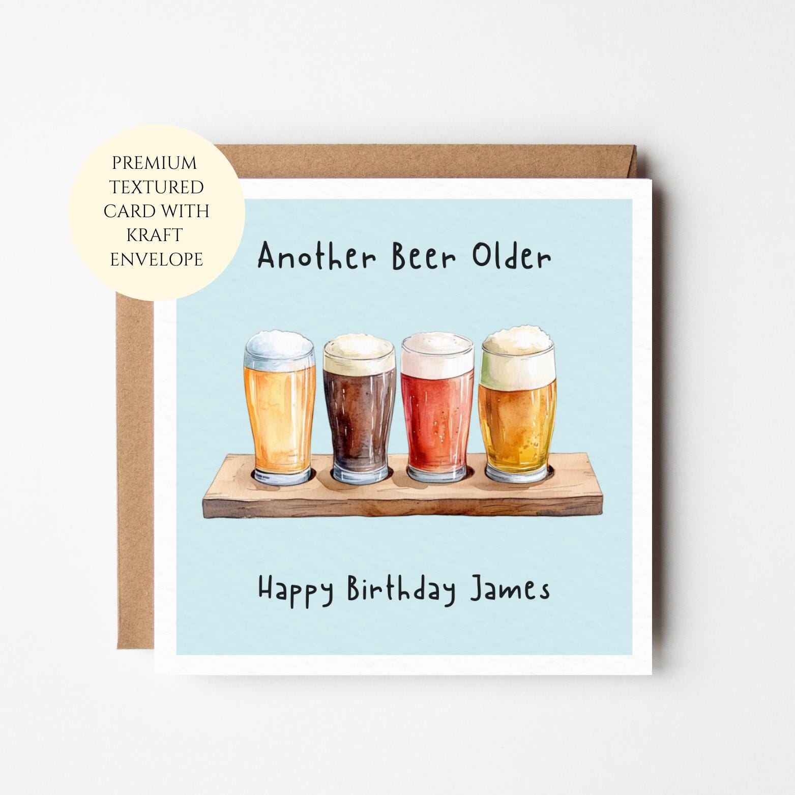 Funny Beer Birthday Card, Husband Dad Gift, Humorous Greeting Card