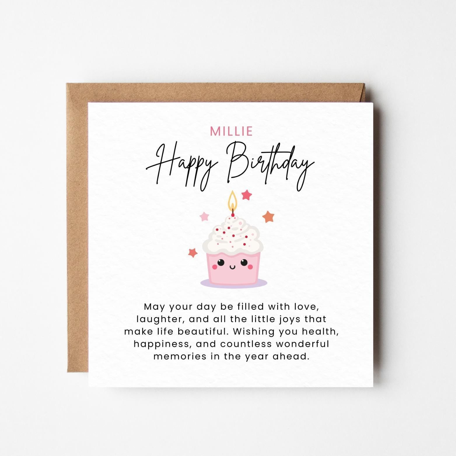 Personalised Birthday Card for Friend – Custom Name, Heartfelt Message, Textured Finish