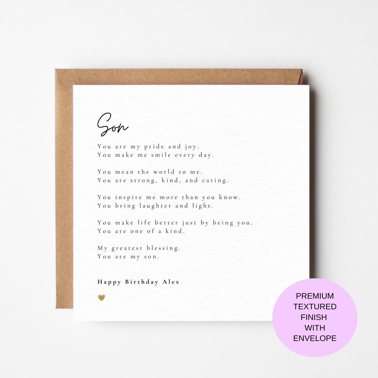 Birthday Card for My Son – From the Heart