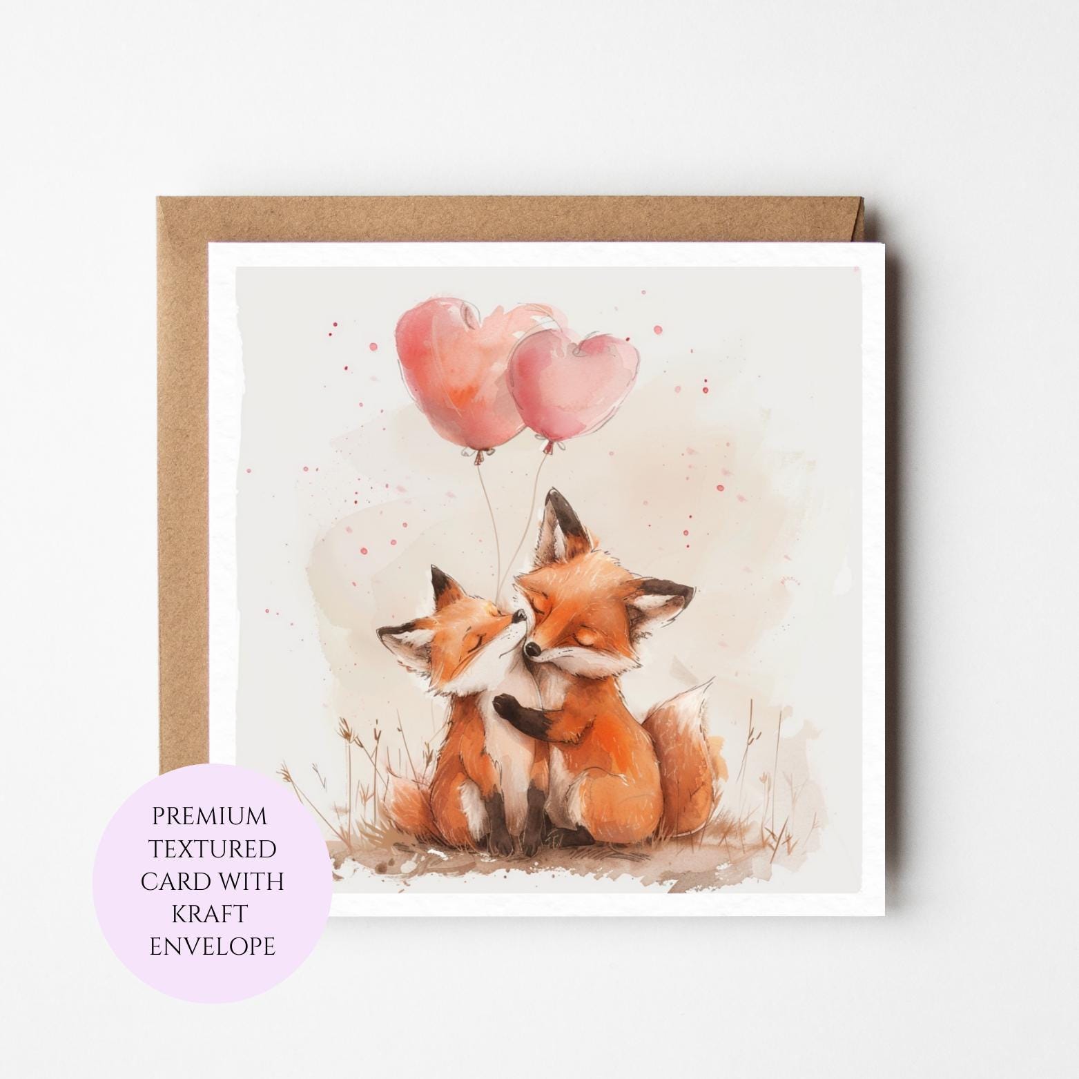 Fox Couple Birthday Card: Whimsical Wildlife Illustration, Animal Lover Greeting