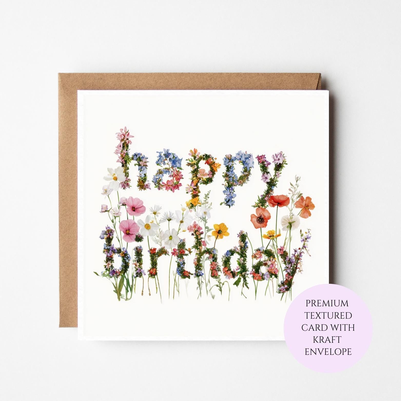 Personalised Birthday Card: Floral Wildflowers