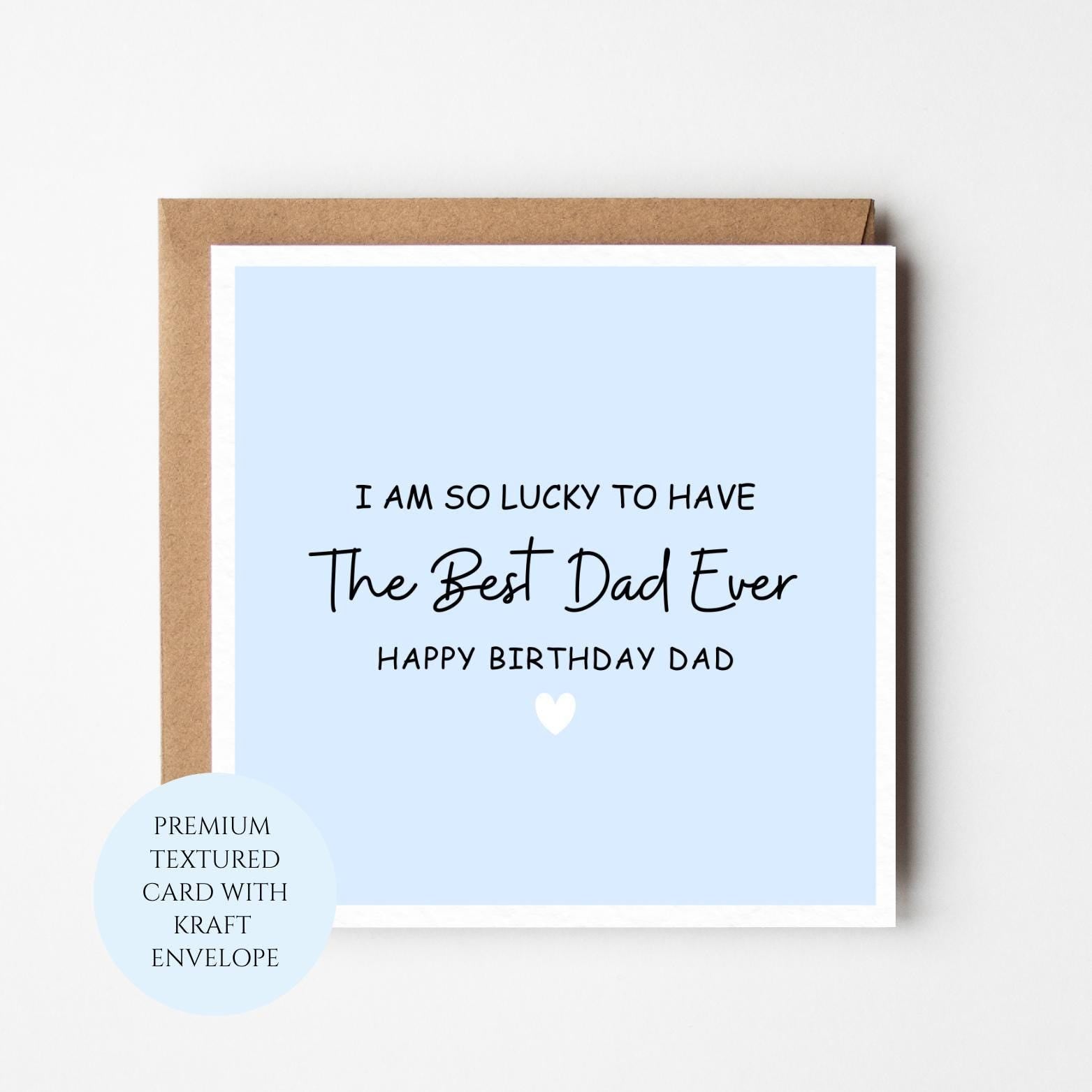 Dad Birthday Card, Father's Day Ever, Textured Card, Kraft Envelope