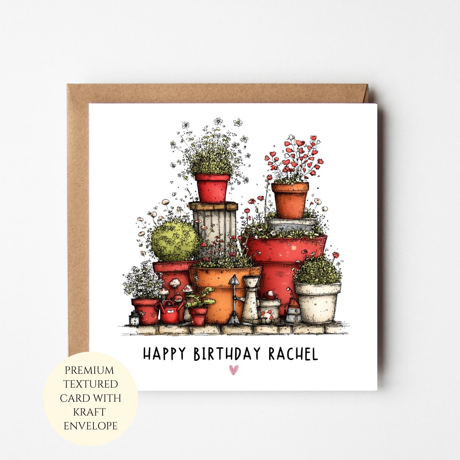 Personalised Floral Garden Birthday Card For Her Gardening Enthusiast