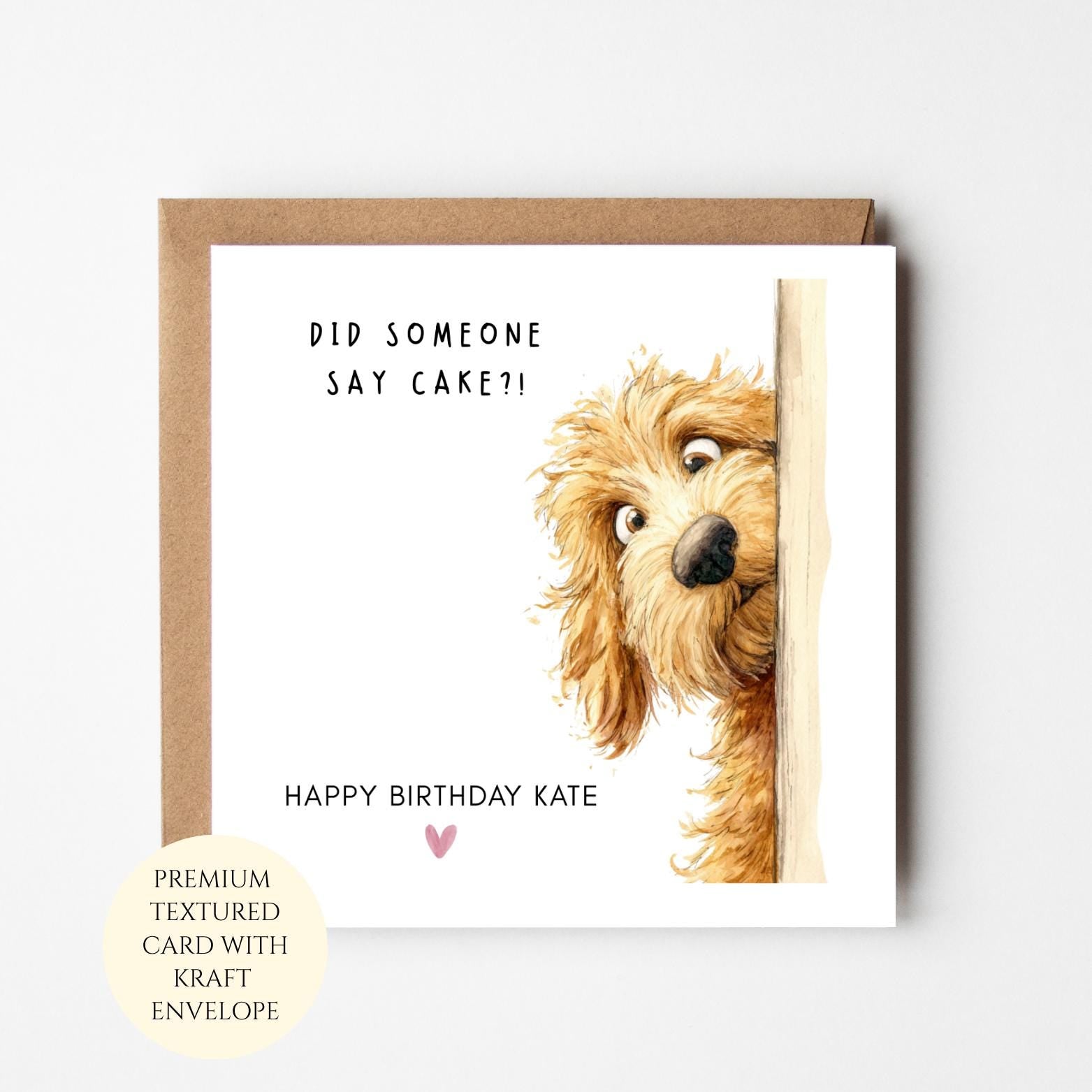 Personalised Cockapoo Birthday Card: Dog Illustration for Her