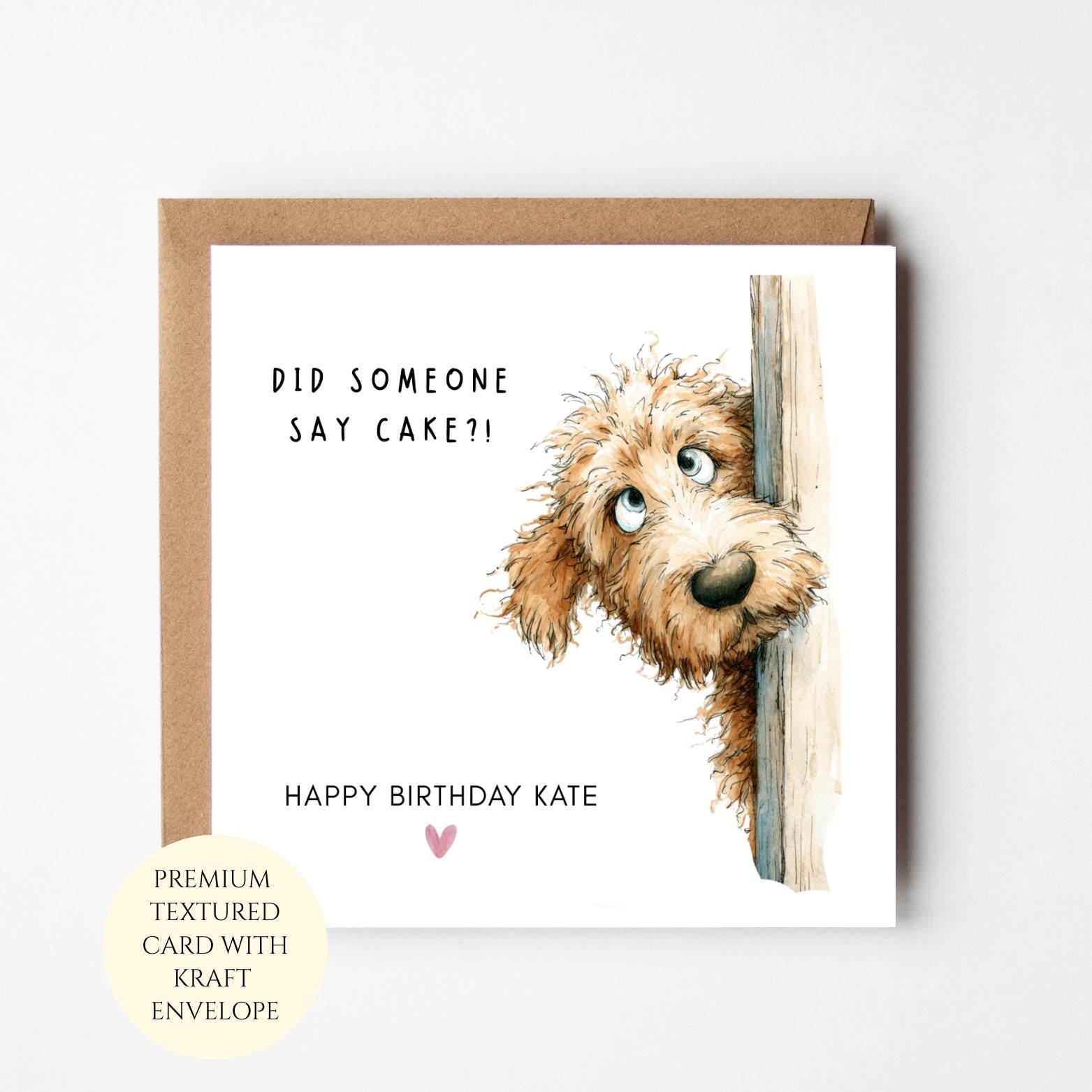 Personalised Cockapoo Birthday Card: Adorable Puppy Artwork, Custom Greeting