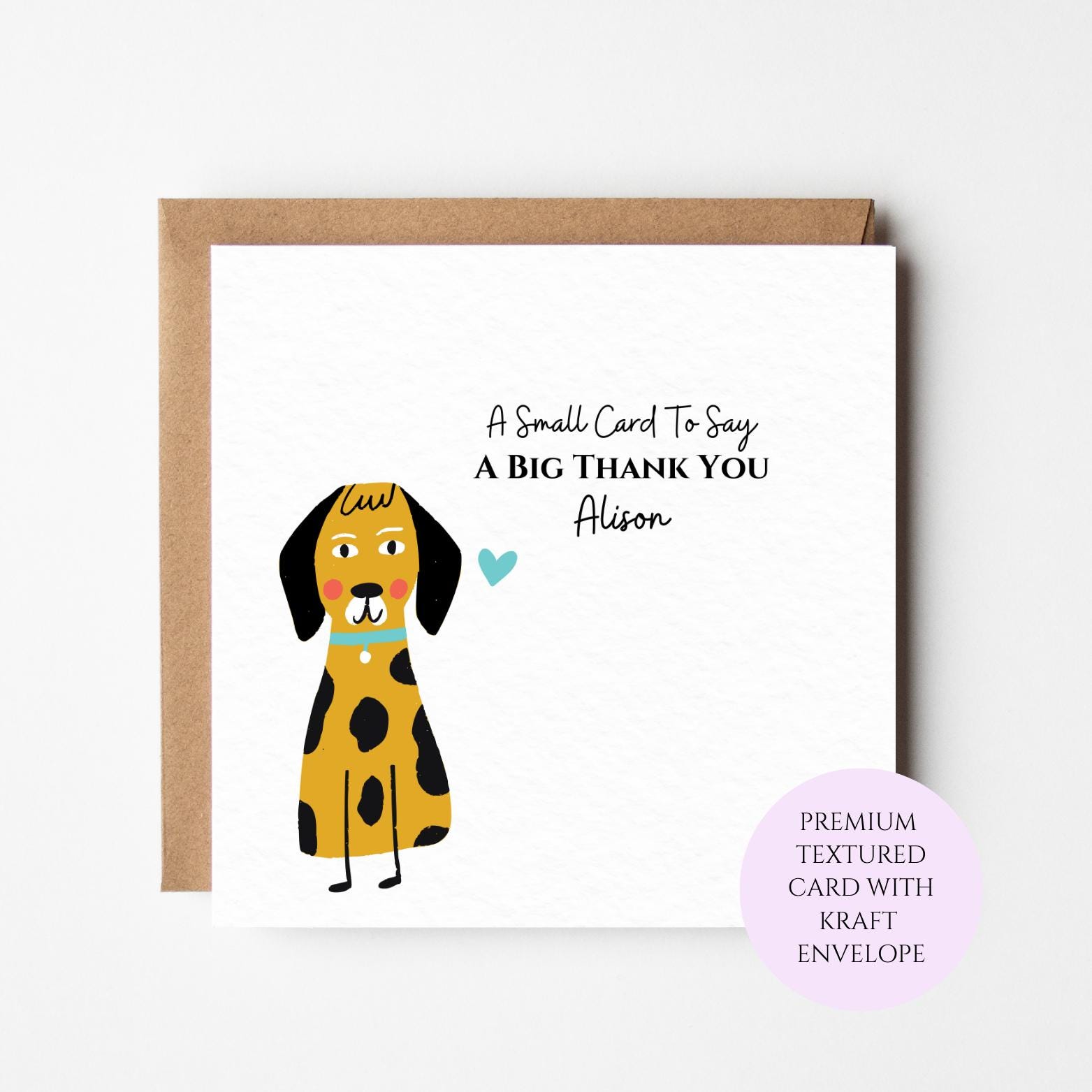 Personalised Dog Thank You Card, Colourful Sketch Animal Greeting Card