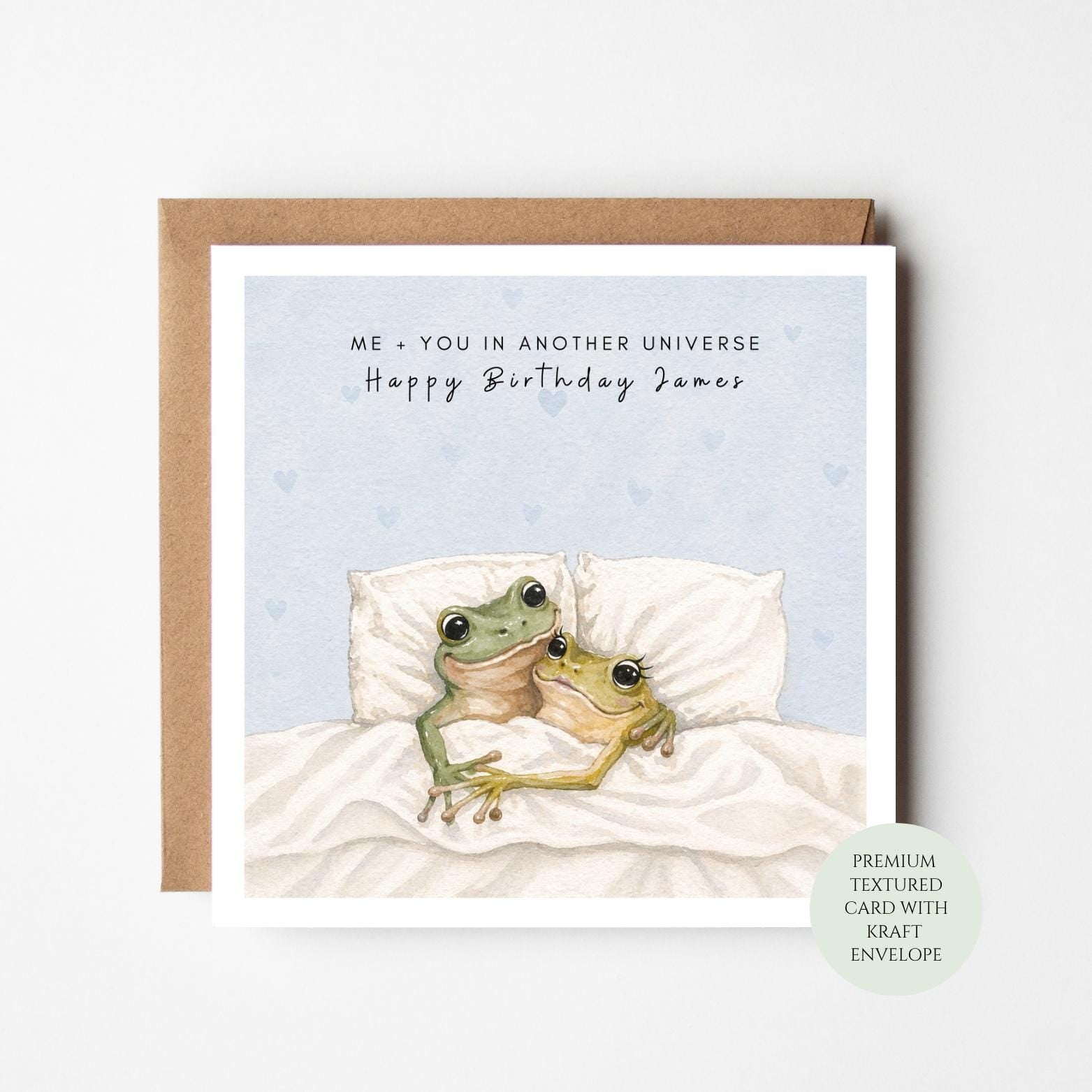 Frog Birthday Card: Adorable Animal Illustration - Textured Paper