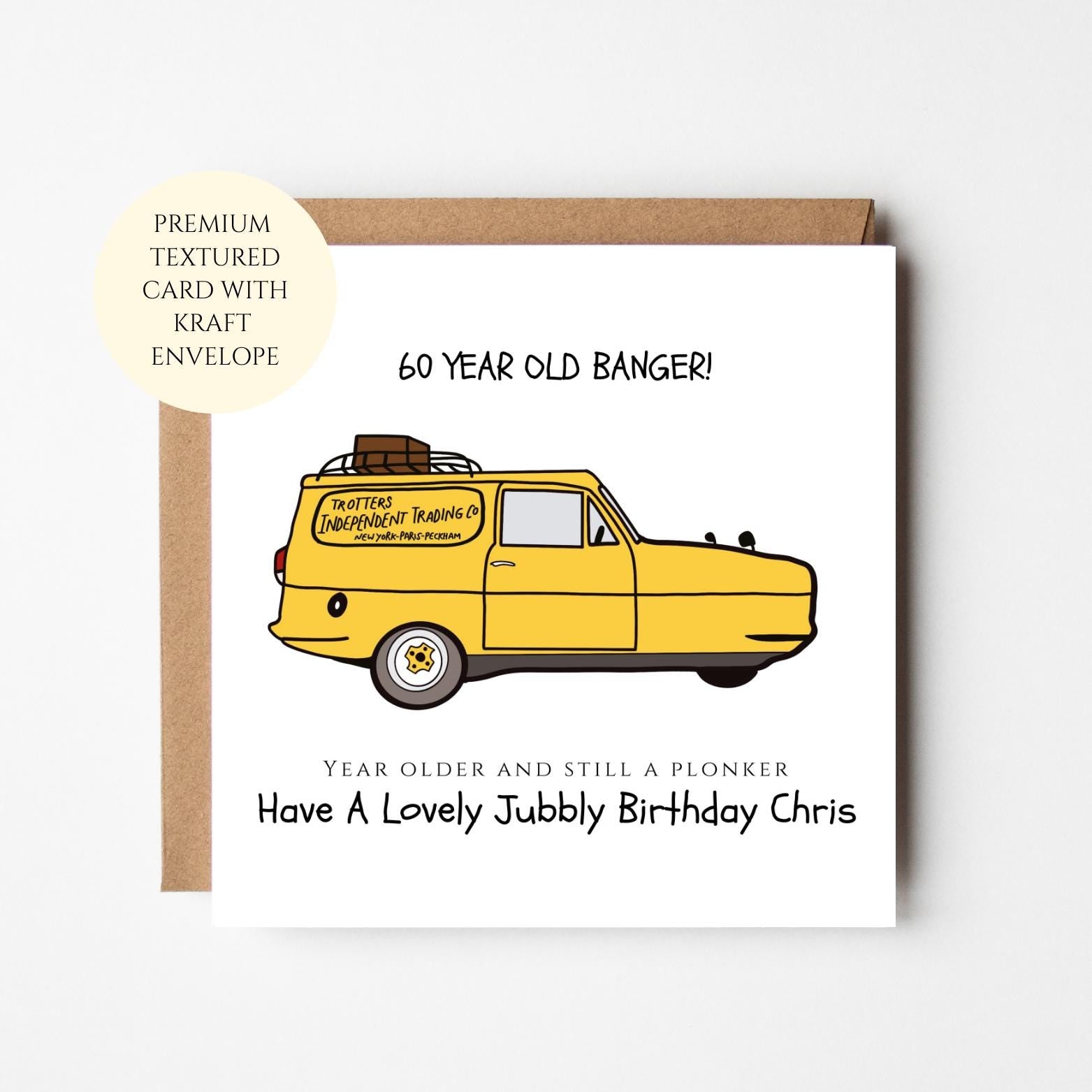 Personalised Only Fools and Horses Birthday Card: Funny 60th with Del Boy Van