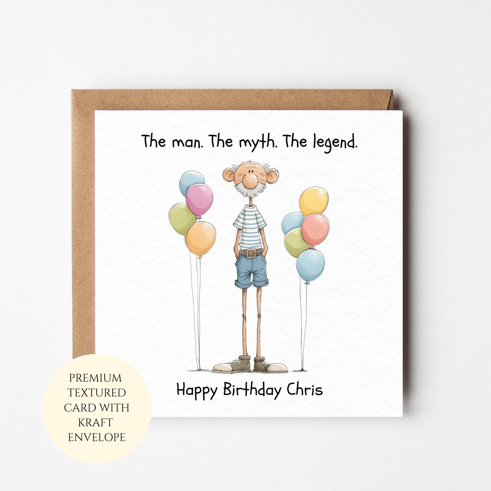 Personalised The Man The Myth The Legend Card: Personalised Watercolour Birthday