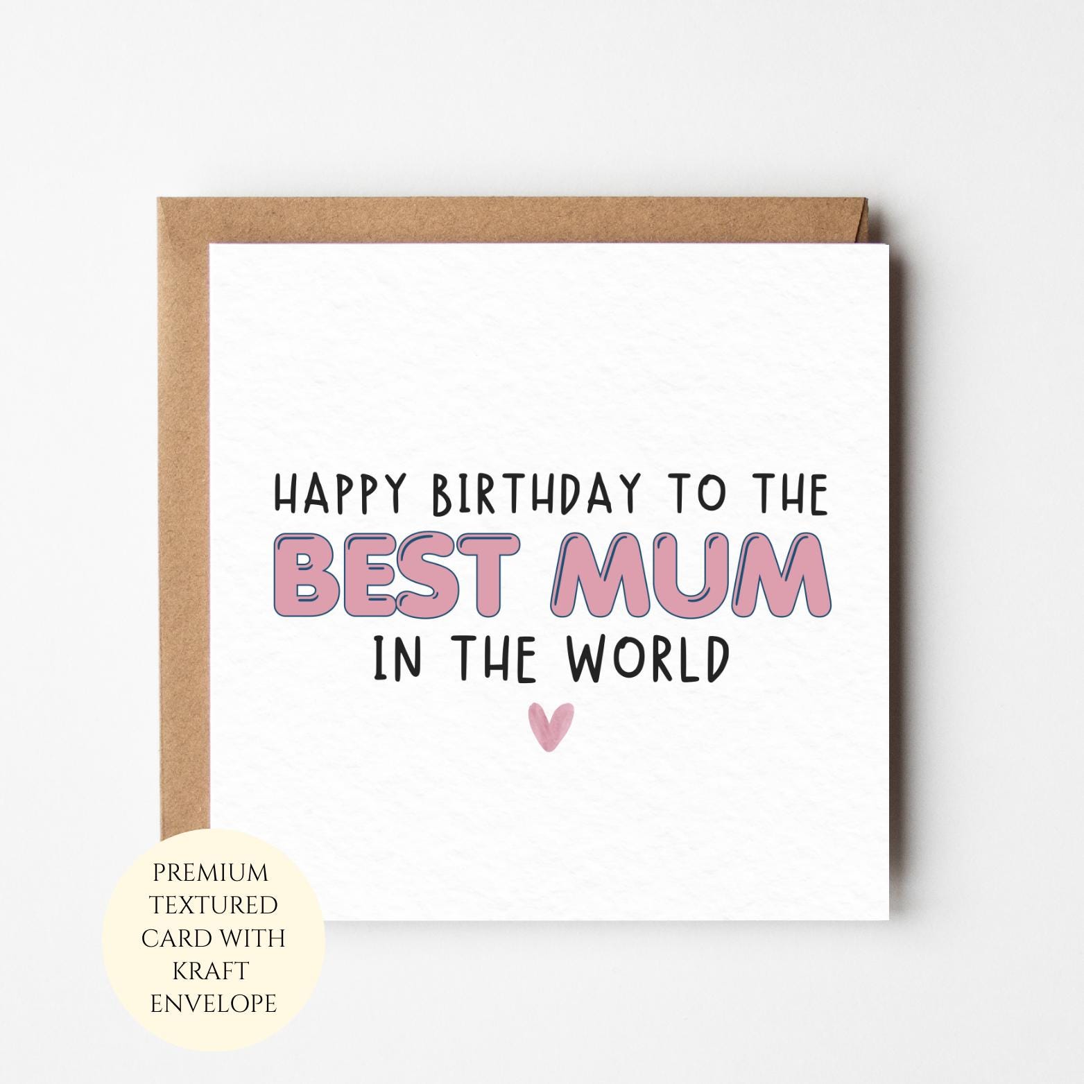 Personalised Birthday Card for Mum – From Daughter, Son Gift