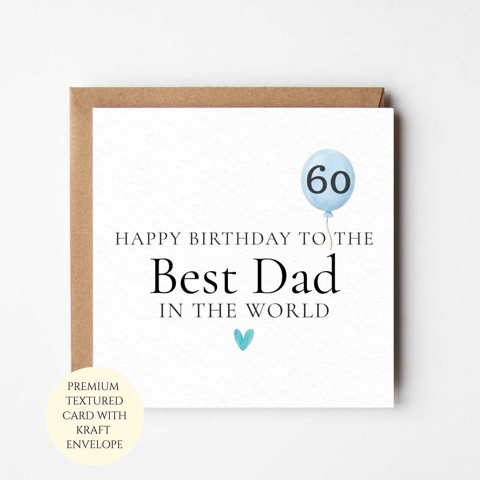Personalised 60th Birthday Card for Dad, Milestone Celebration (Kraft Envelope)