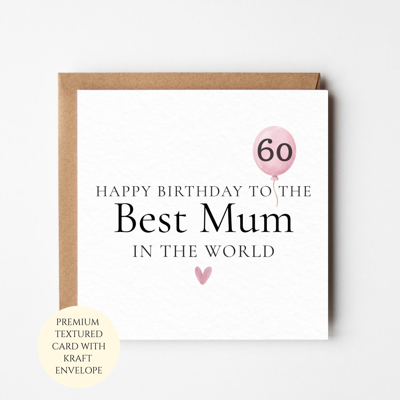 Personalised 60th Birthday Card for Mum – Milestone Celebration (Any Age)