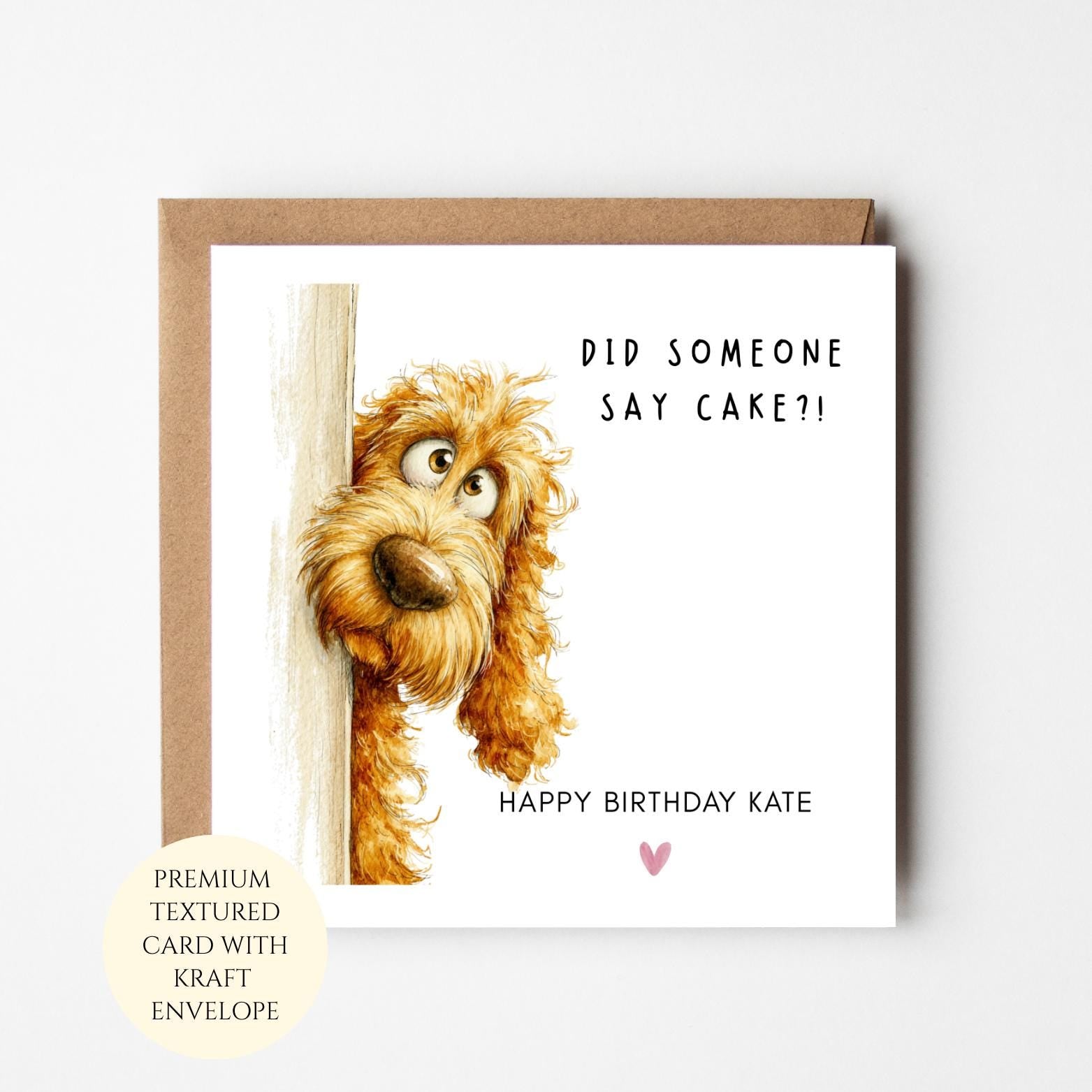 Personalised Cockapoo Birthday Card: Funny Dog, For Her, Did Someone Say Cake?