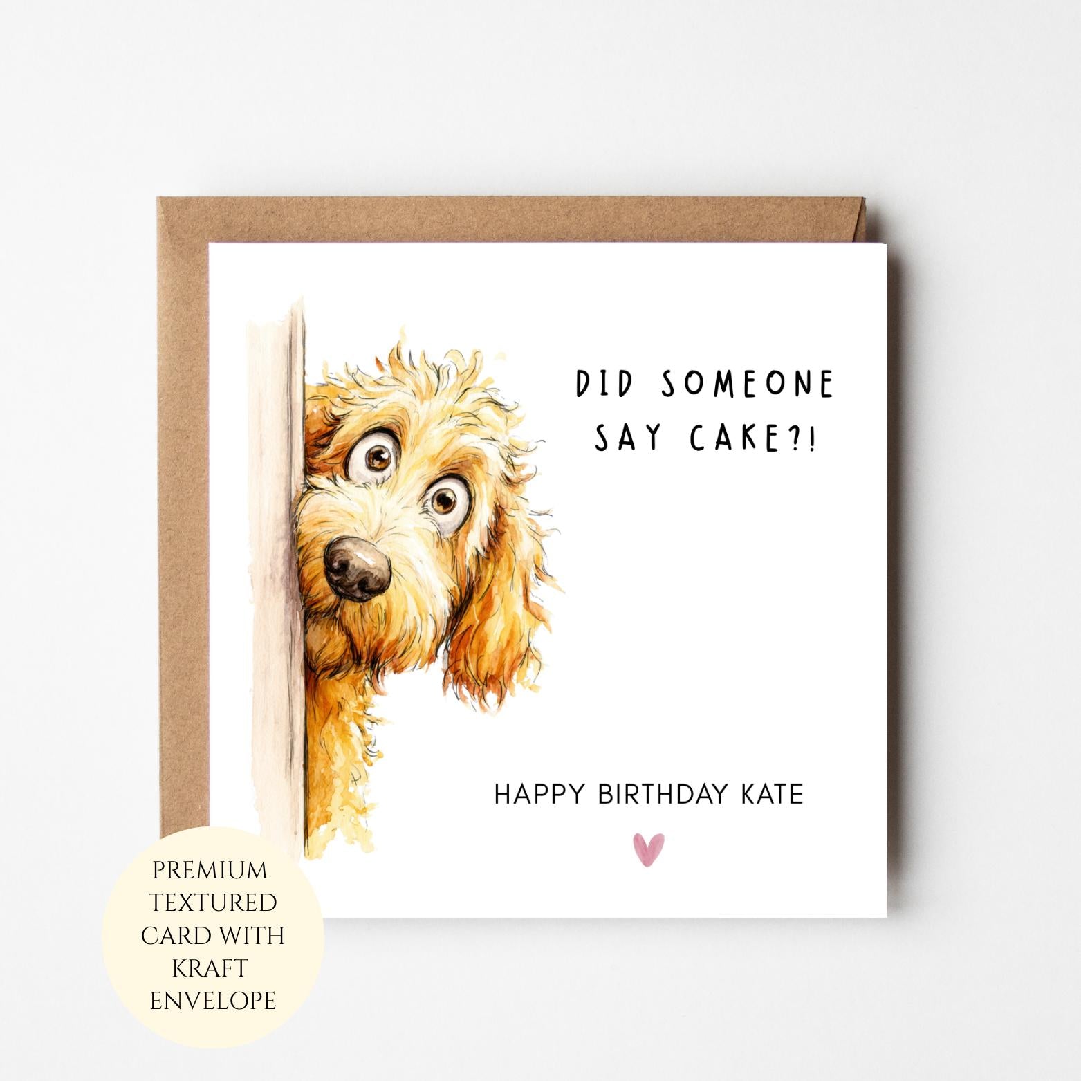 Personalised Cockapoo Birthday Card: Adorable Puppy Dog Greeting for Her