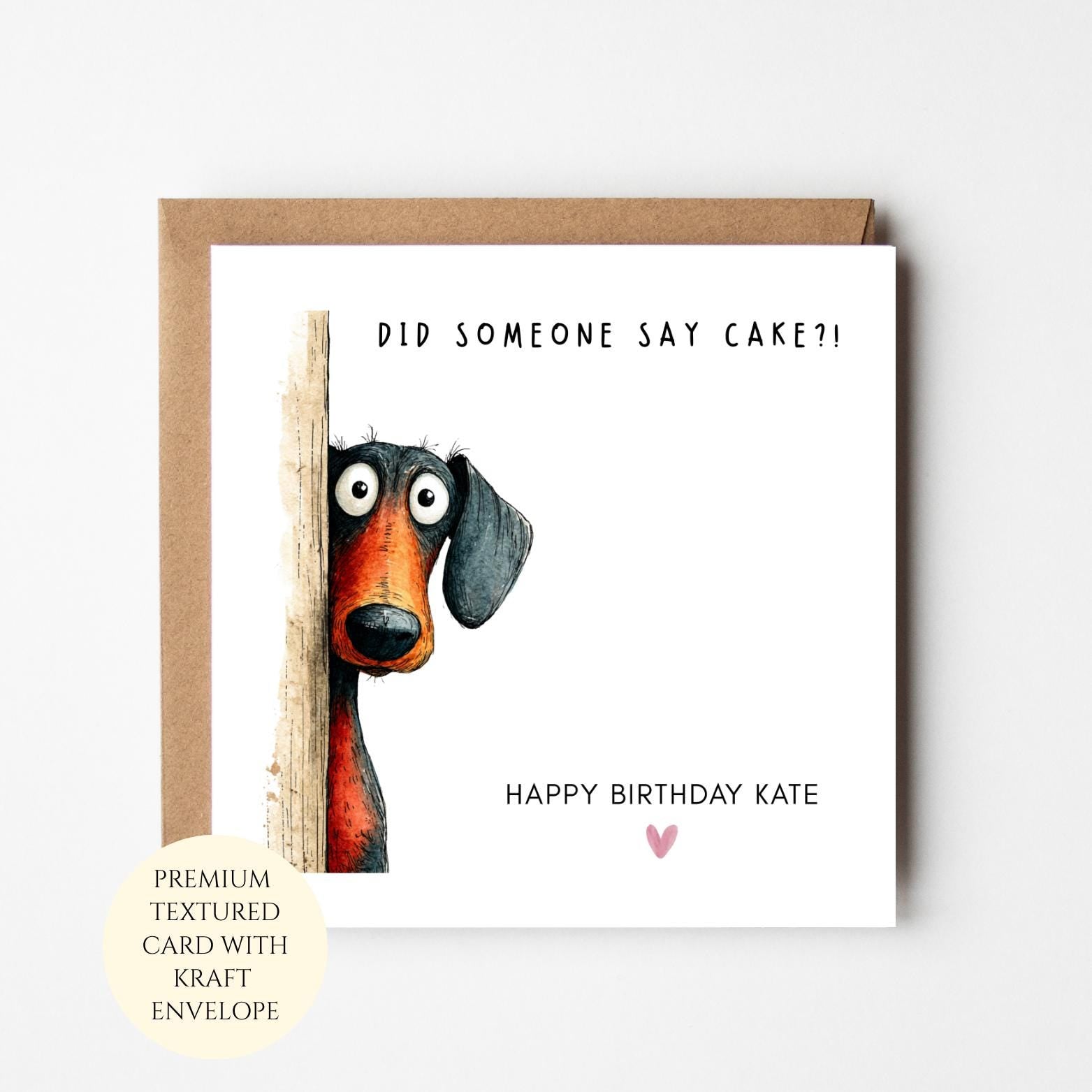 Personalised Dachshund Birthday Card: Funny Sausage Dog Lover Greeting for Her