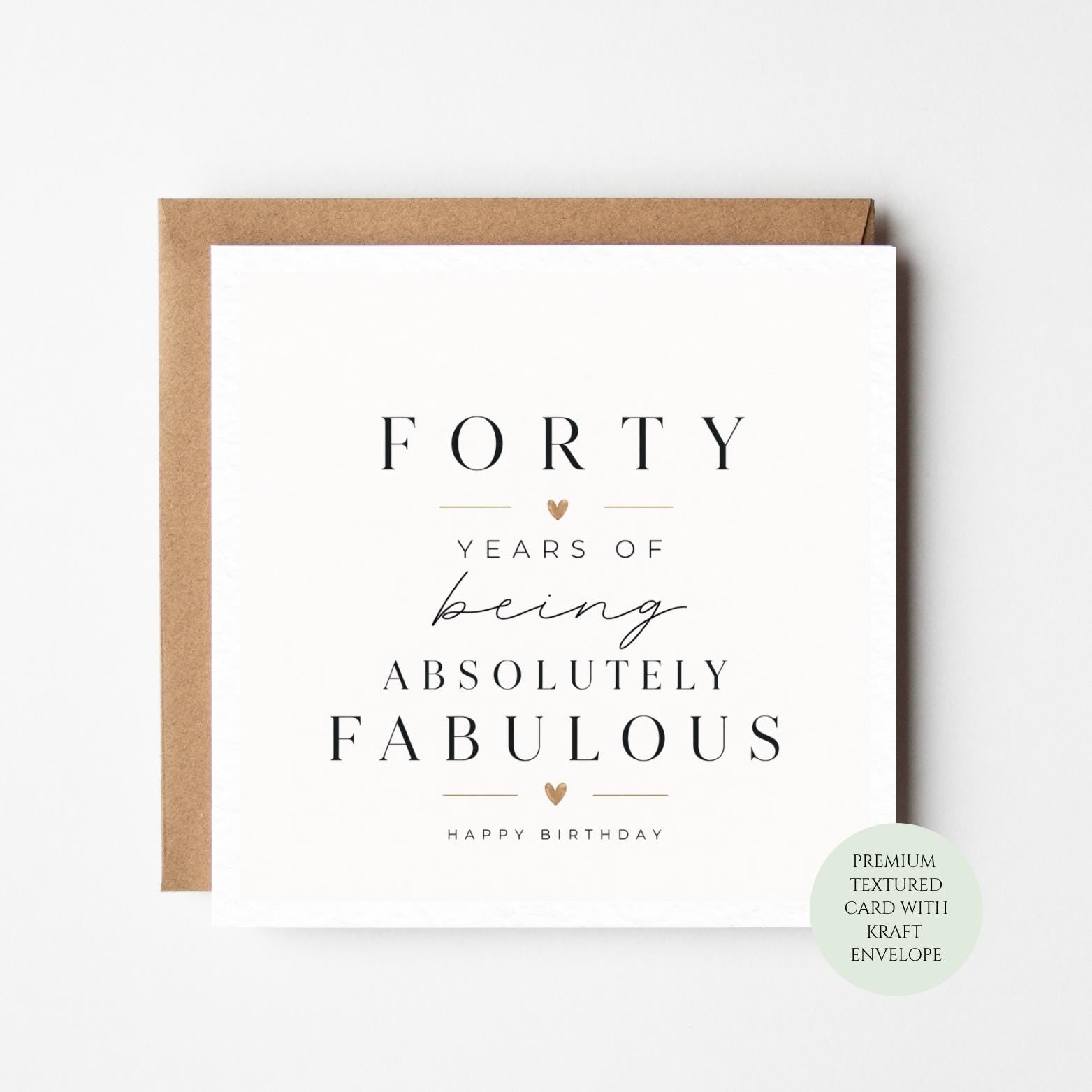 40th Birthday Card: Textured, Milestone (Includes Envelope)