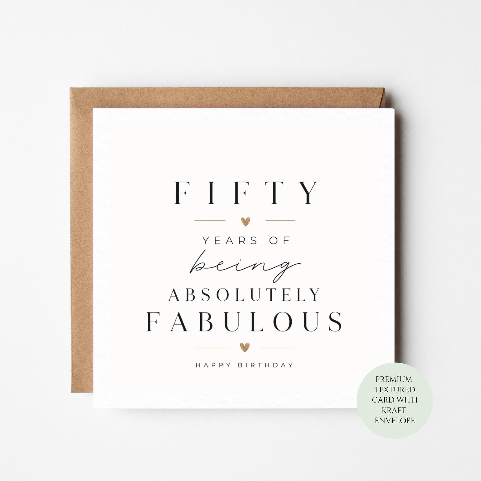 Milestone Birthday Card: 50th Celebration for Her (Textured, Blank Inside)