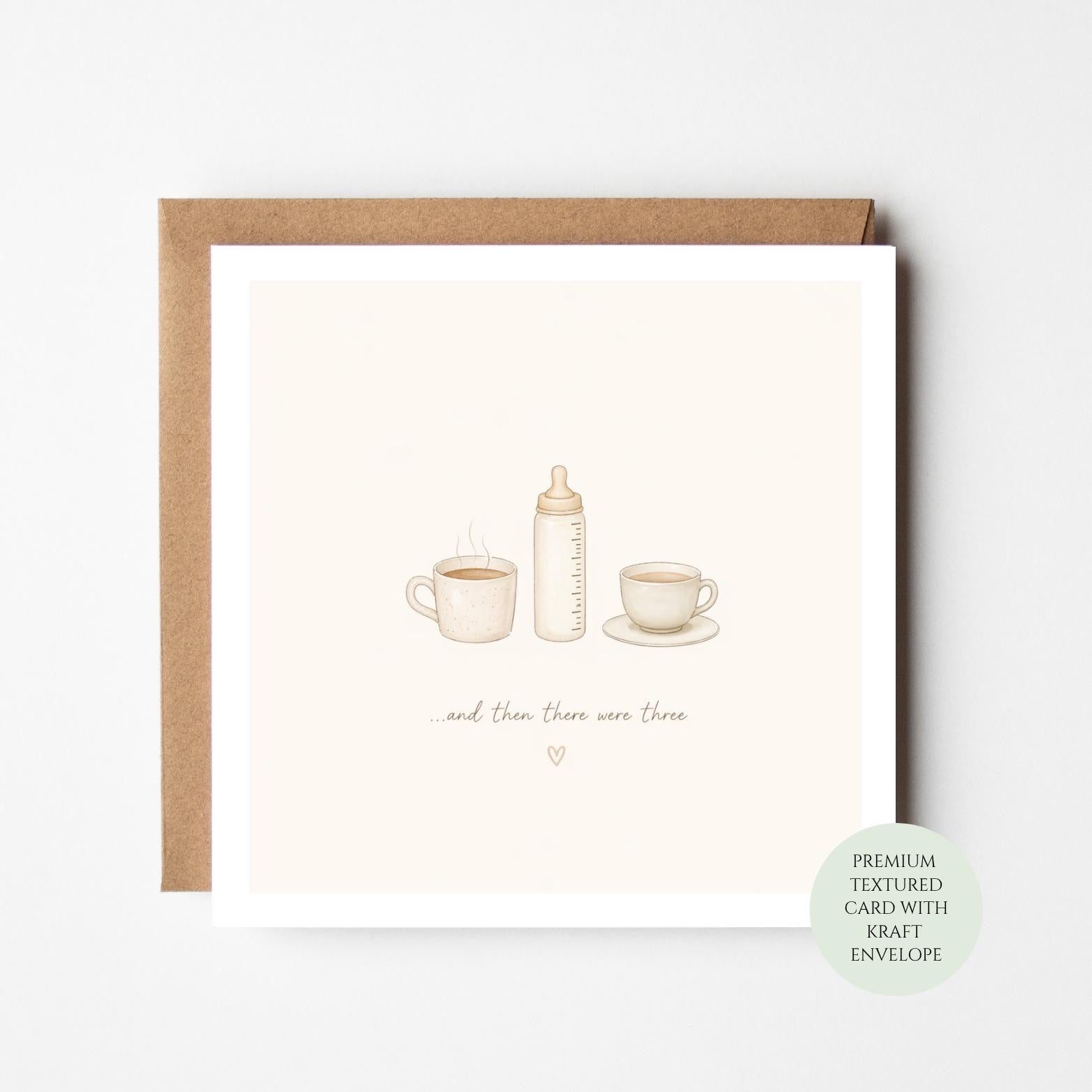 New Baby Card, Family of Three, Pregnancy Congratulations, New Parents Gift