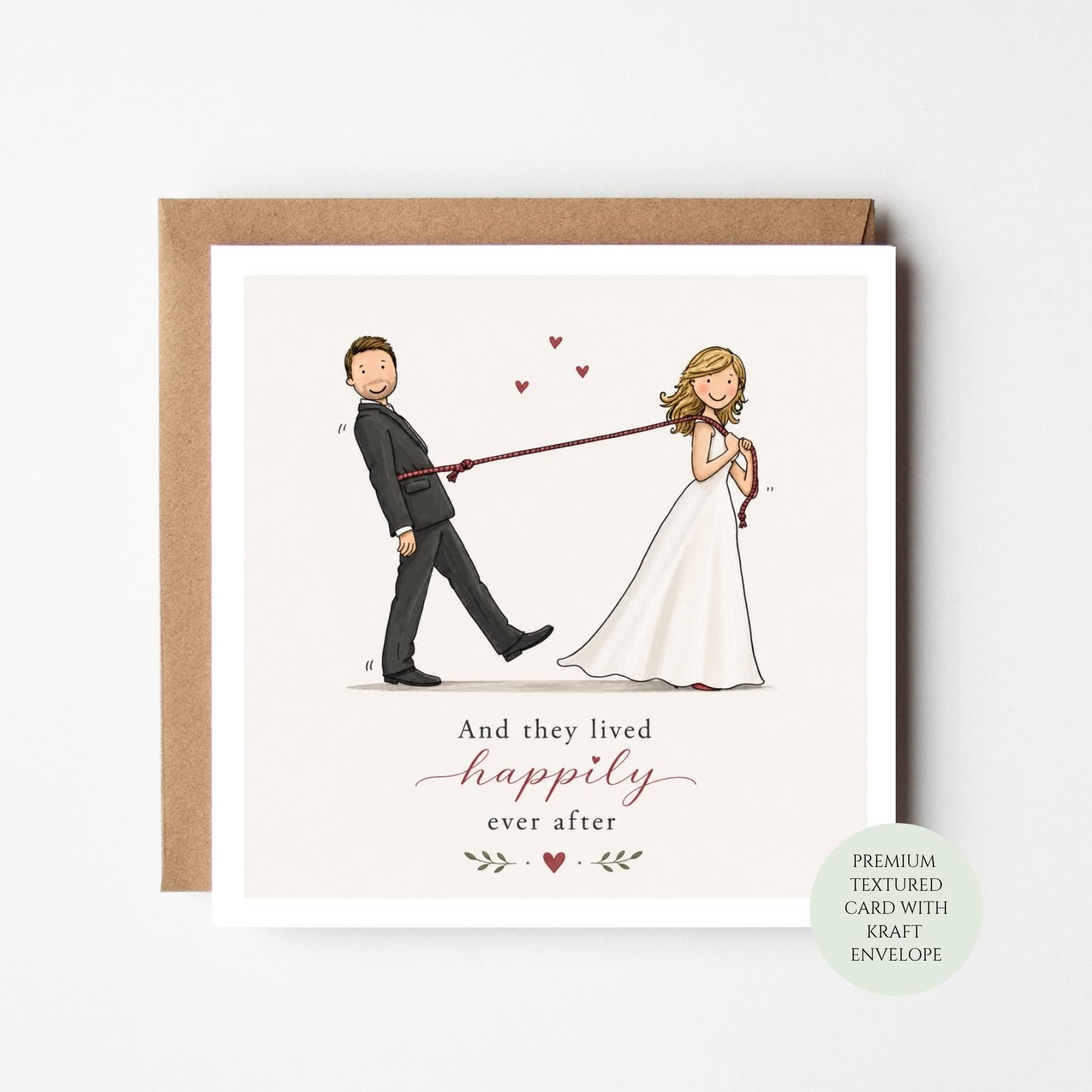 Happily Ever After Wedding Card, Newlywed Congratulations, Mr and Mrs Greeting