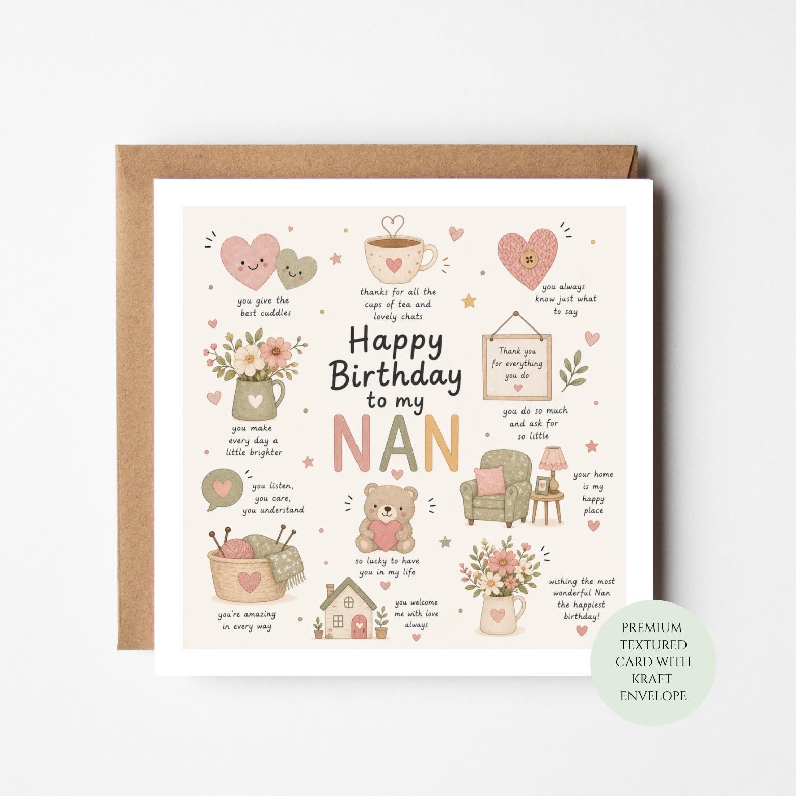Grandmother Birthday Card: Loving Wishes from Grandchild (Nan, Nanny)