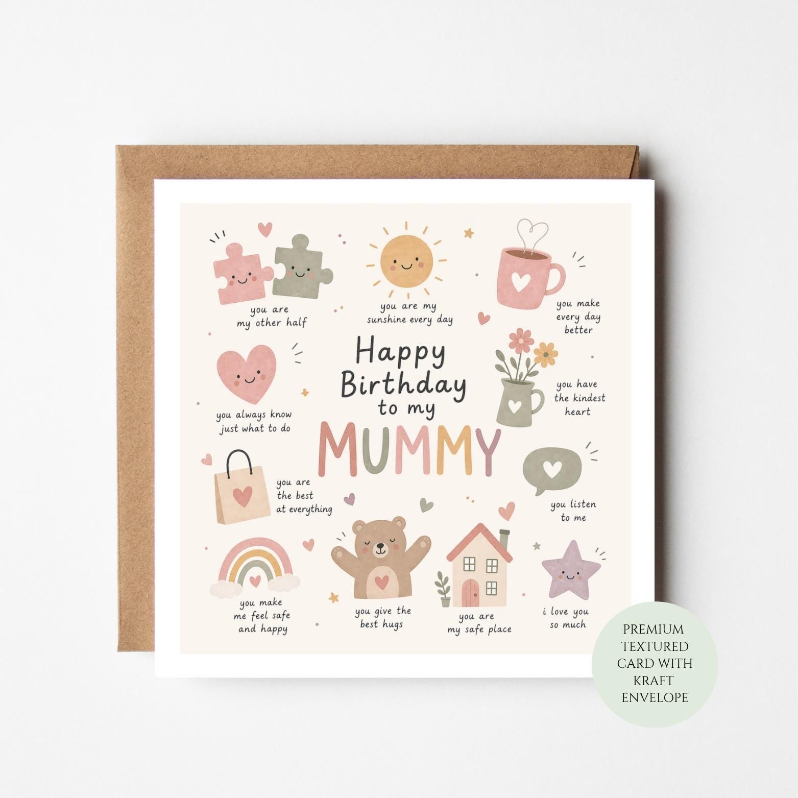 Mummy Birthday Card - Heartfelt Message from Child