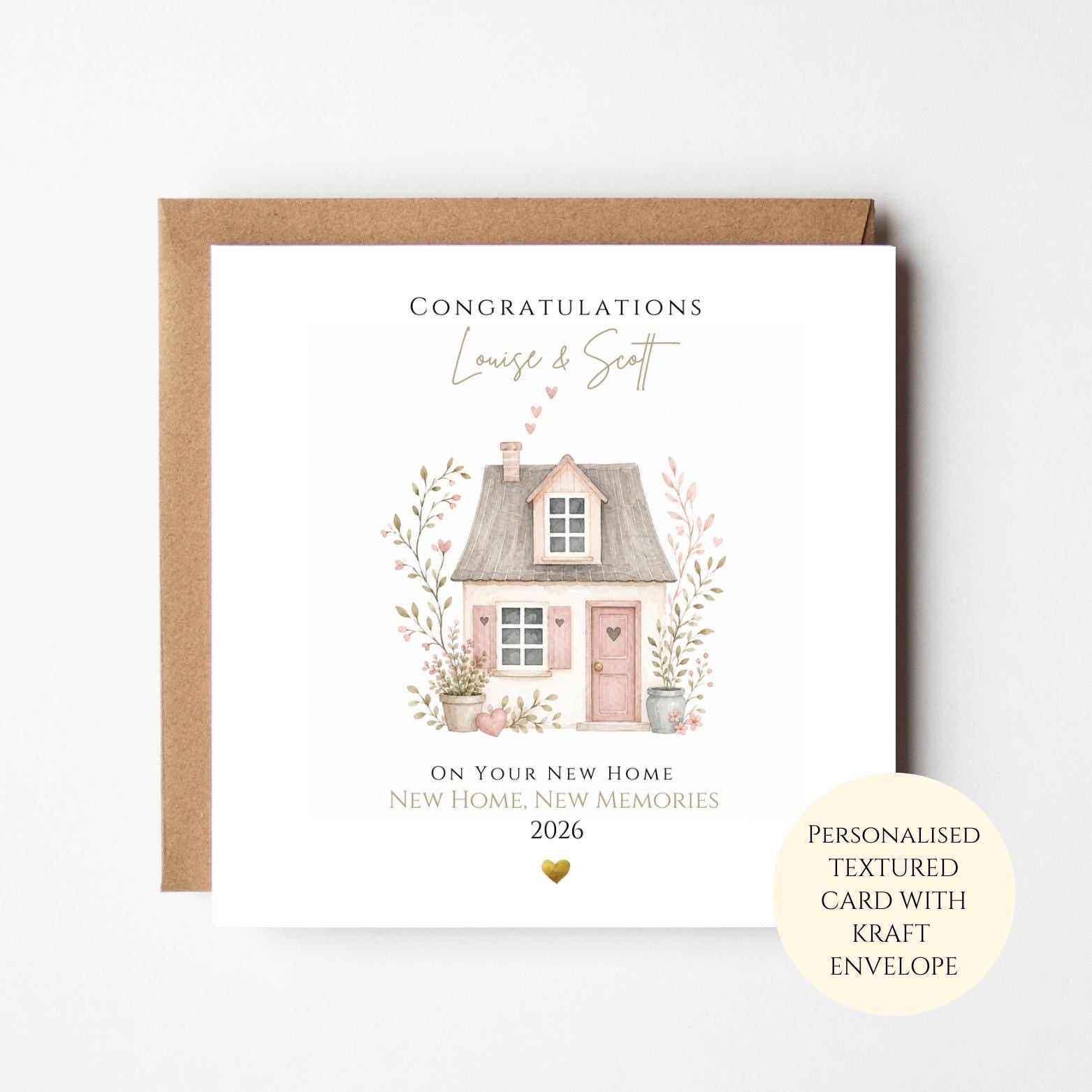 Personalised New Home Card, Congratulations New House Card, Housewarming Card for Couple, First Home Gift, New Home Owners