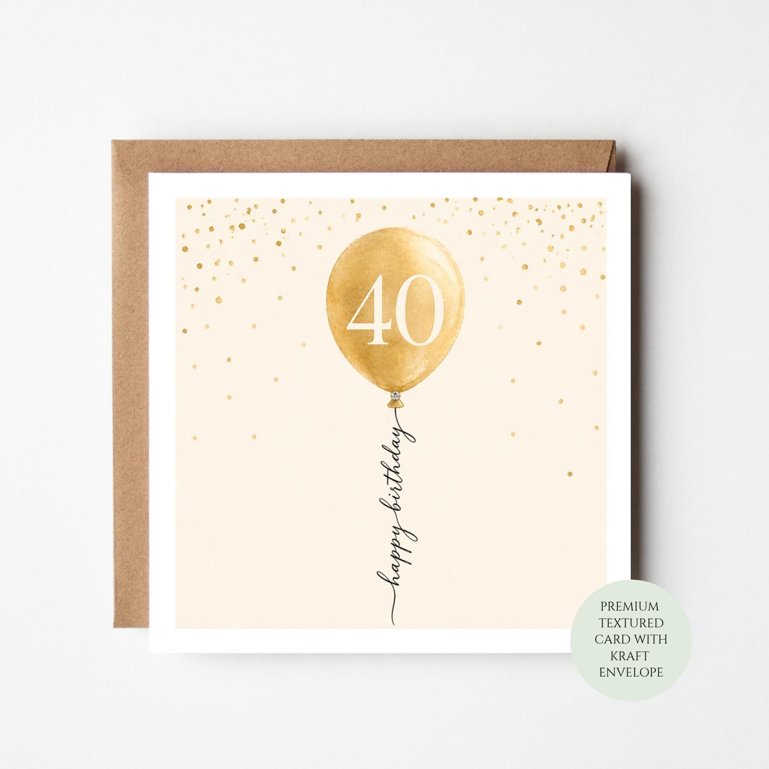 40th Birthday Card: Milestone Celebration (Gender-Neutral, Standard Size)