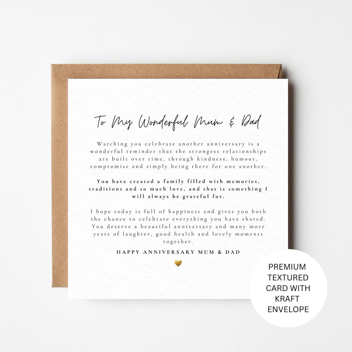 To My Wonderful Mum & Dad - Personalised Mum and Dad Anniversary Card, Card for Parents