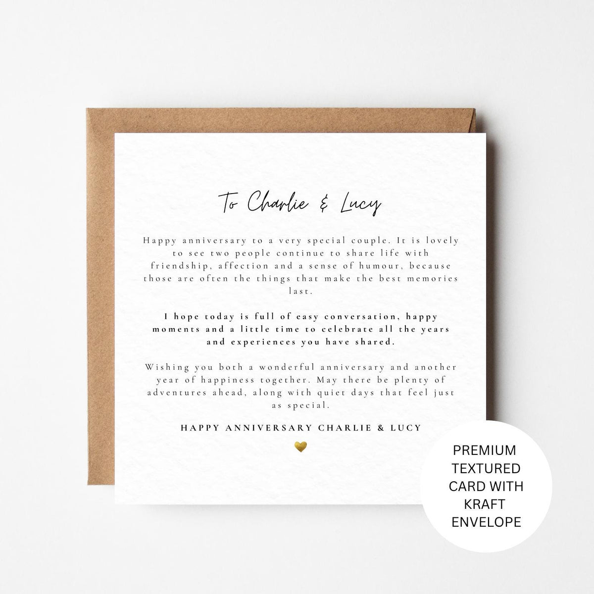 Personalised Anniversary Card for Couple, Happy Anniversary Card For Him and Her