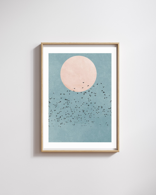 Minimalist Birds in Flight Wall Art