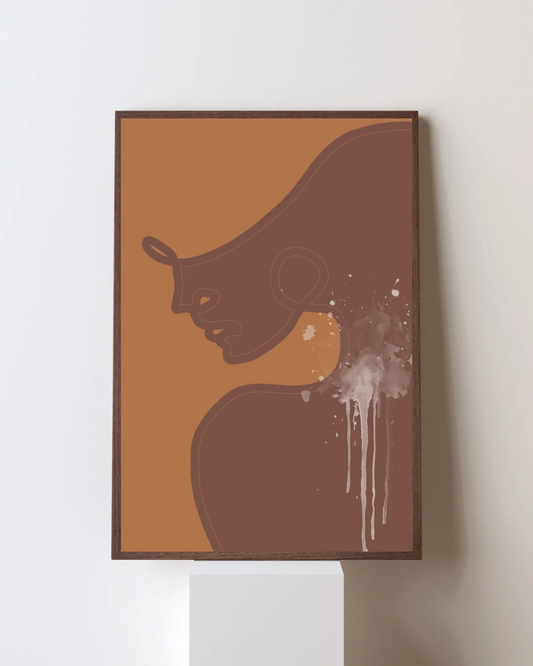 Minimalist Abstract Line Art – Warm Earth Tones