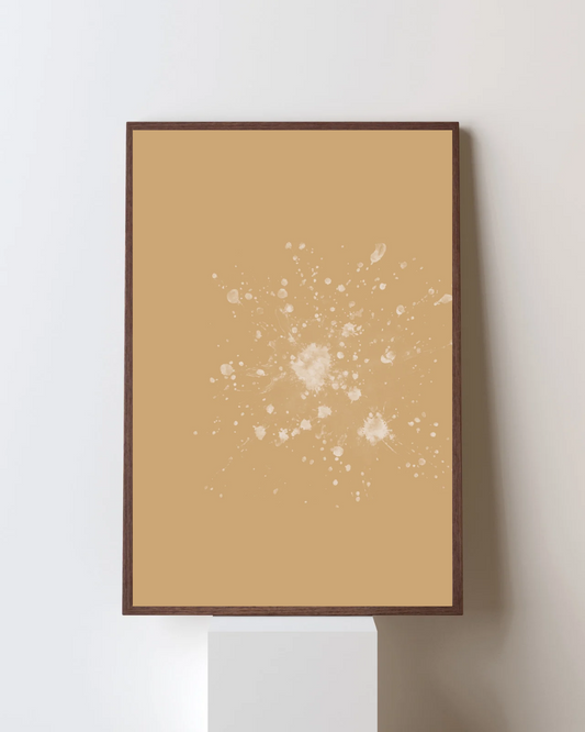 Minimalist Abstract Splatter Wall Art – Beige & White