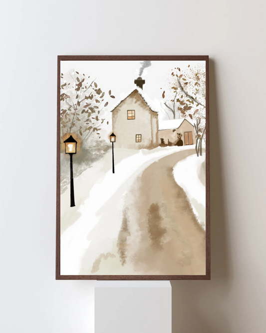 Cozy Winter Cottage Wall Art