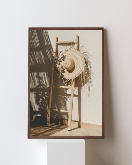 Rustic Sunlit Ladder Wall Art